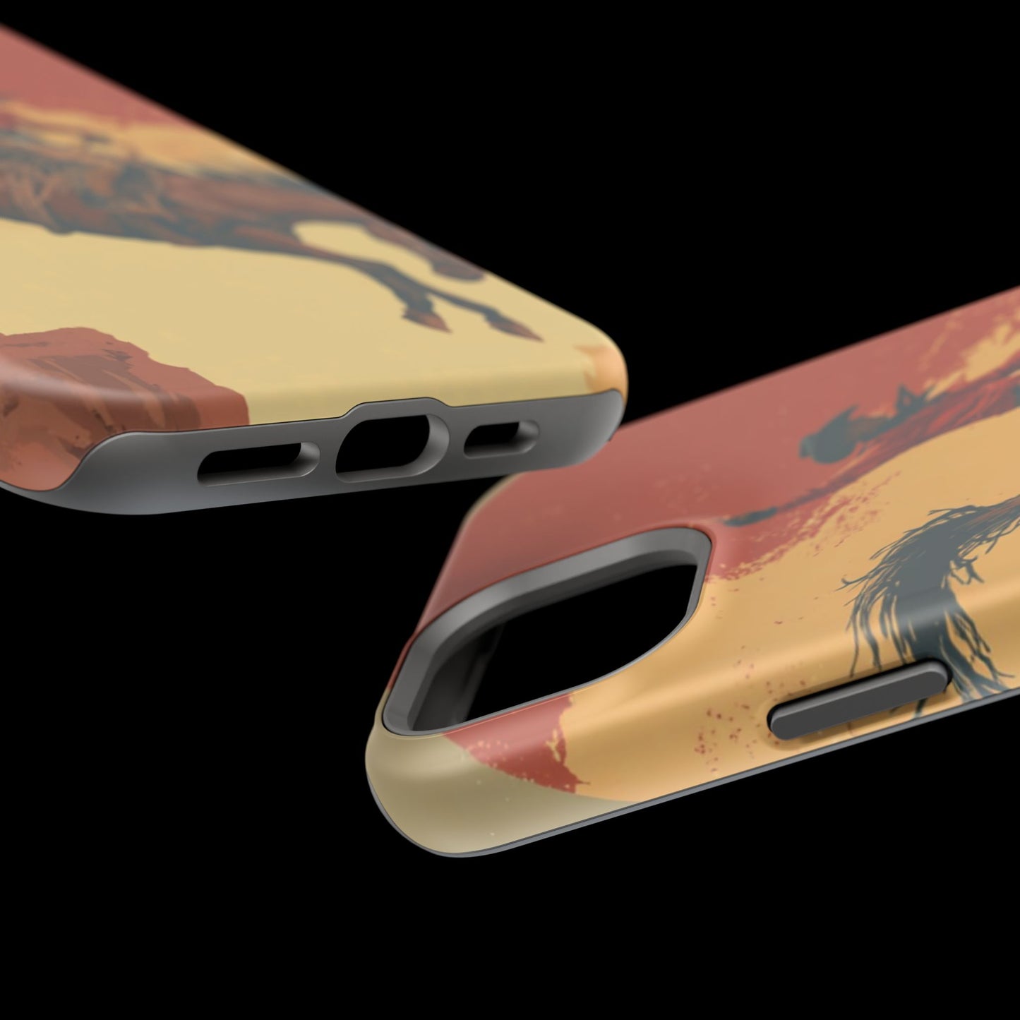 Magnetic Phone Case - Vintage Cowboy Design, Durable Cell Phone Cover, Western Style Accessory, Unique Gift for Rodeo Fans, Protective Case