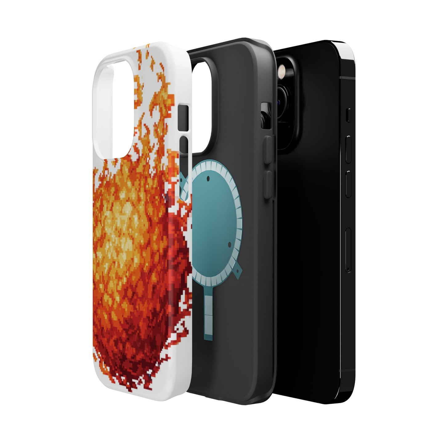 Impact-Resistant Phone Cases with Fiery Design, Protective Case, Unique Phone Cover, Gamer Gift, Trendy Accessibility