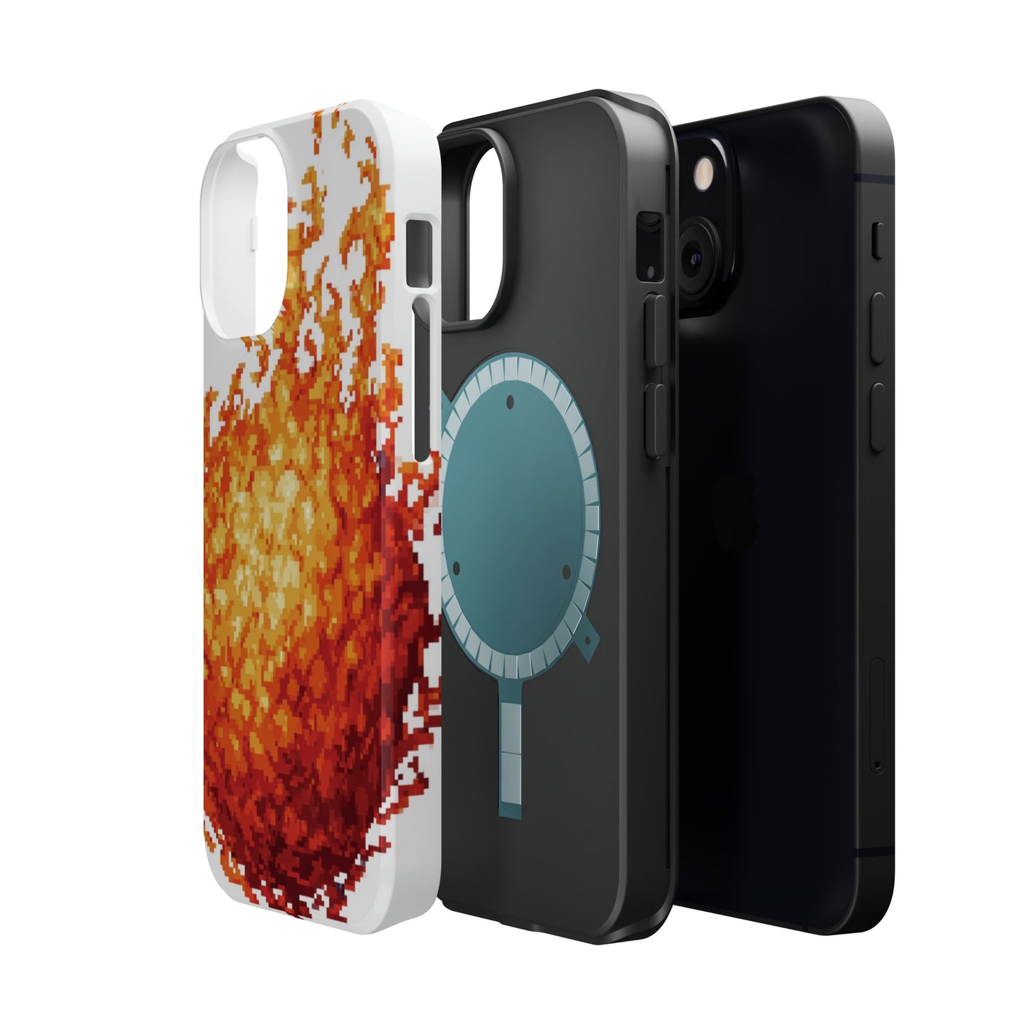 Impact-Resistant Phone Cases with Fiery Design, Protective Case, Unique Phone Cover, Gamer Gift, Trendy Accessibility