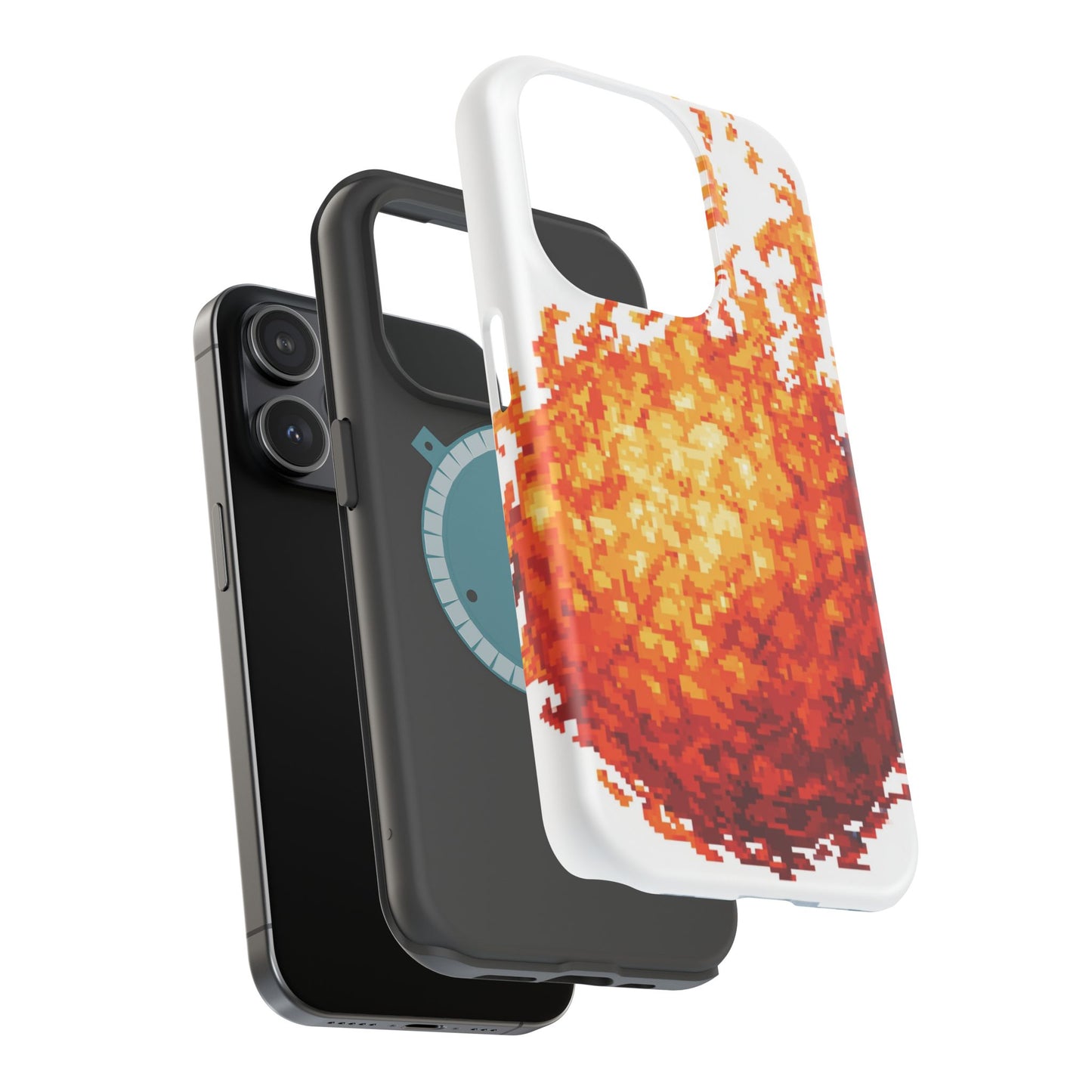 Impact-Resistant Phone Cases with Fiery Design, Protective Case, Unique Phone Cover, Gamer Gift, Trendy Accessibility