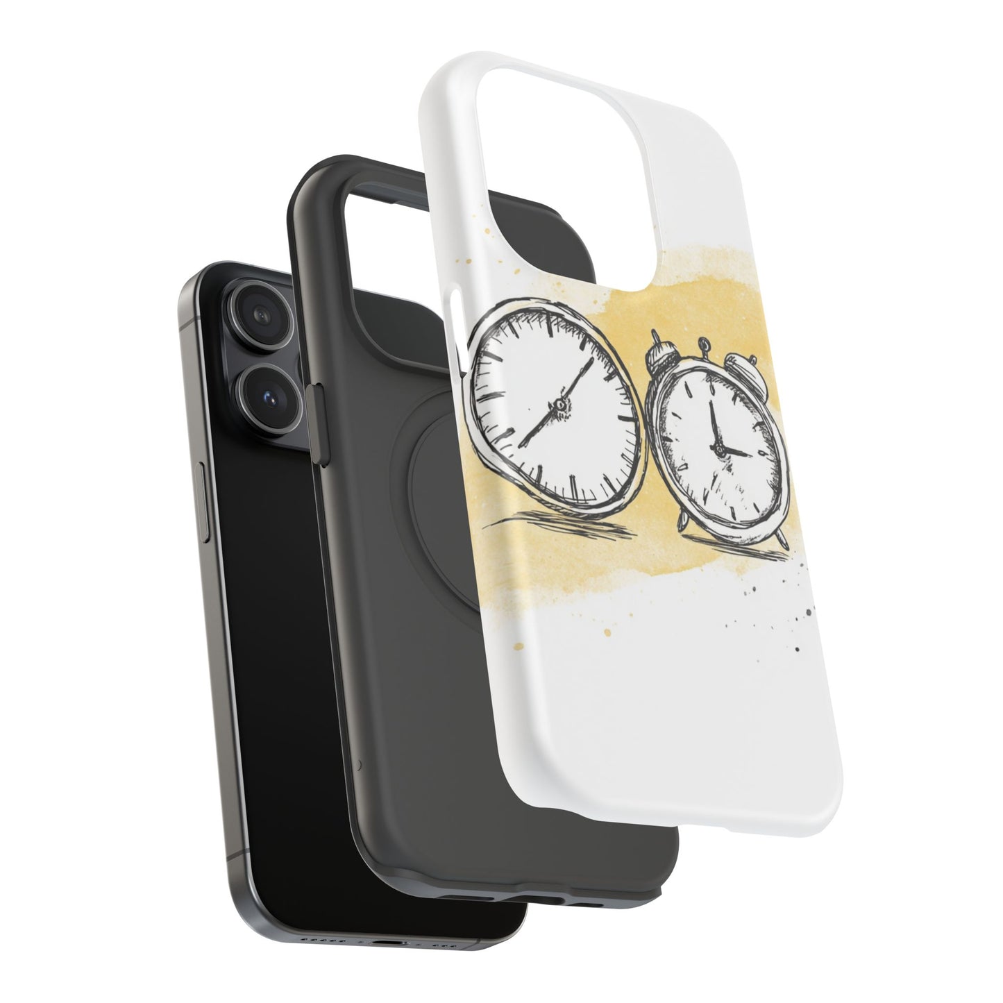 Vintage Clock Phone Case, Impact Resistant Cover for iPhone, Retro Style Gift, Timepiece Design, Unique Phone Accessory