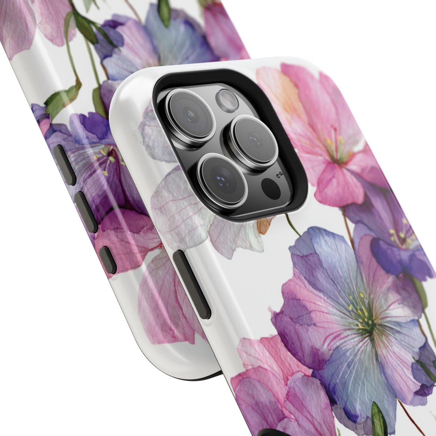 Floral Impact-Resistant Phone Case, Flower Phone Cover, Durable Floral Design Case, Gift for Her, Protective Phone Accessories
