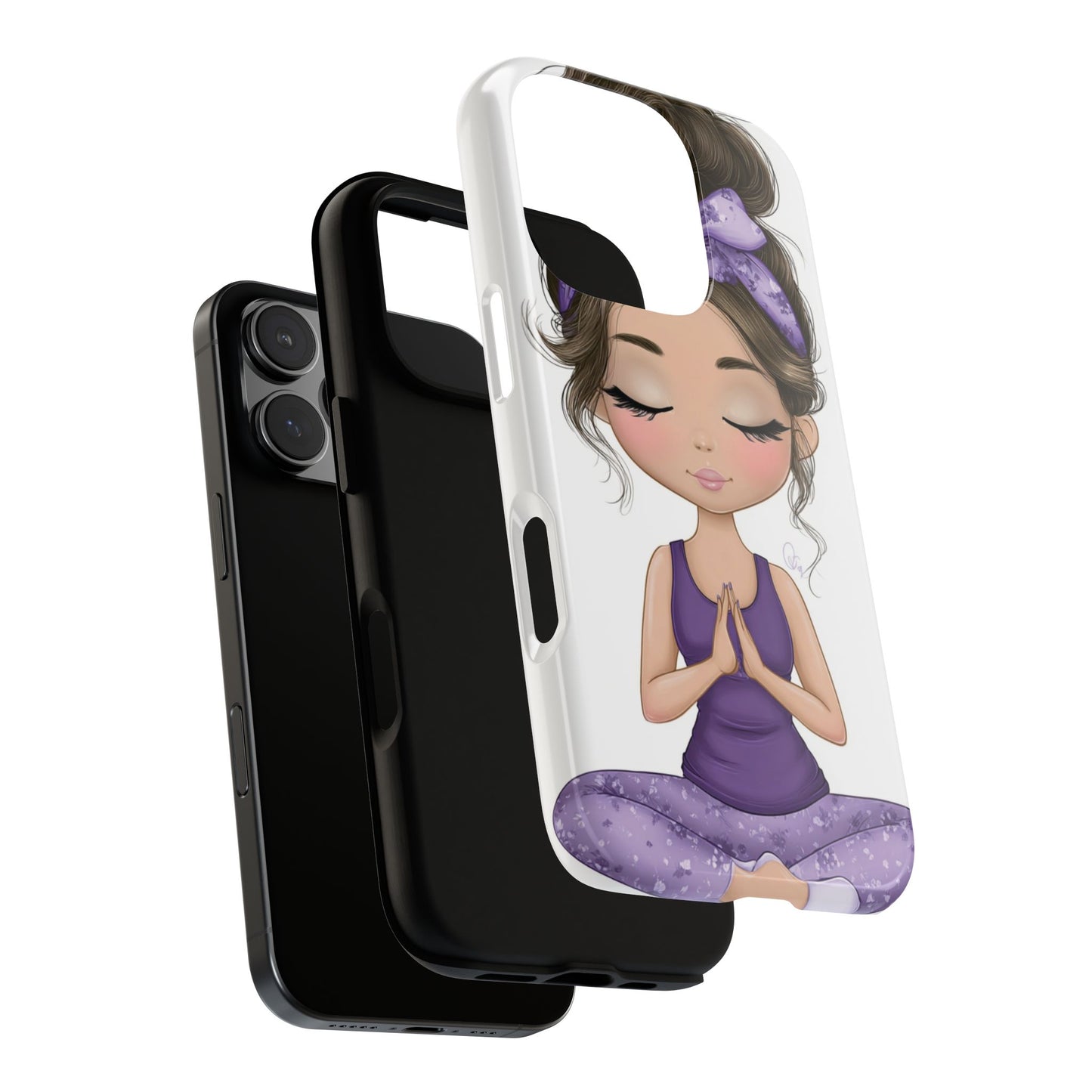 Yoga Phone Case for Mindfulness, Cute Girl Design, Gift for Yogis, Meditation Accessory, Stylish Phone Cover, Zen Vibe