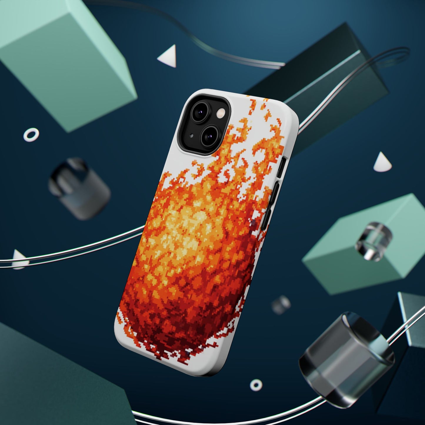 Impact-Resistant Phone Cases with Fiery Design, Protective Case, Unique Phone Cover, Gamer Gift, Trendy Accessibility