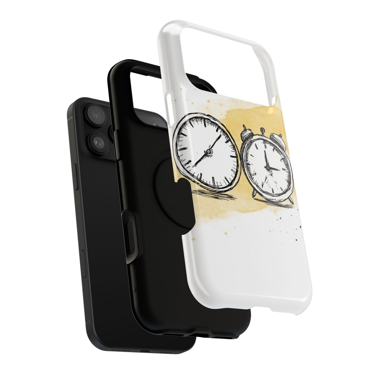 Vintage Clock Phone Case, Impact Resistant Cover for iPhone, Retro Style Gift, Timepiece Design, Unique Phone Accessory