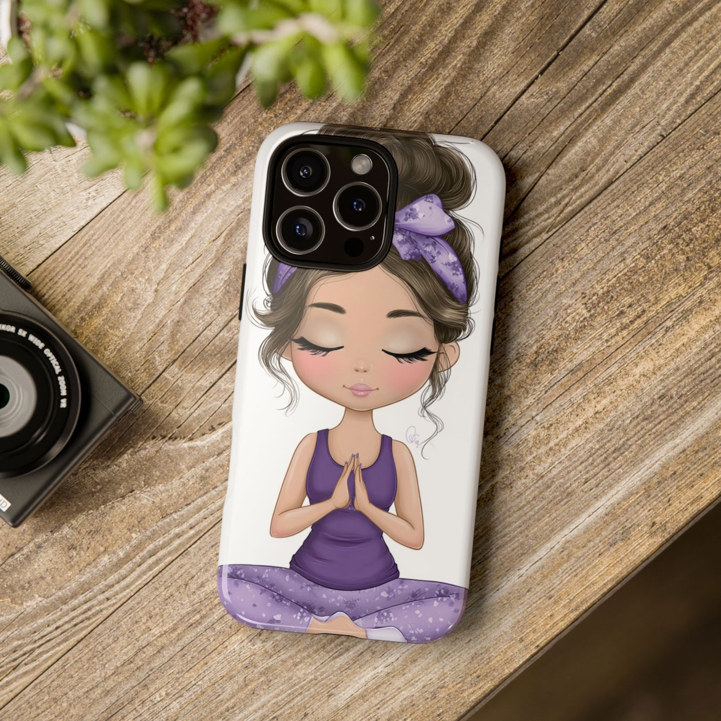 Yoga Phone Case for Mindfulness, Cute Girl Design, Gift for Yogis, Meditation Accessory, Stylish Phone Cover, Zen Vibe