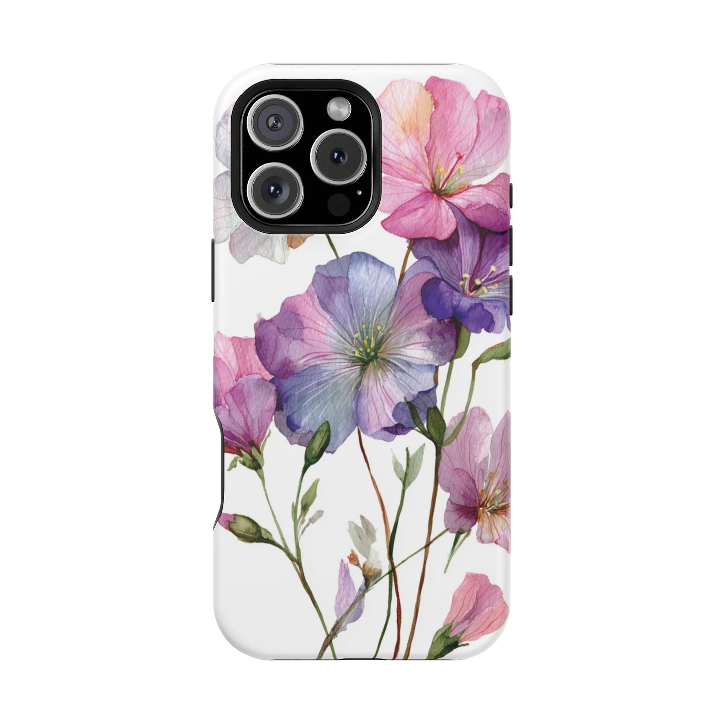 Floral Impact-Resistant Phone Case, Flower Phone Cover, Durable Floral Design Case, Gift for Her, Protective Phone Accessories