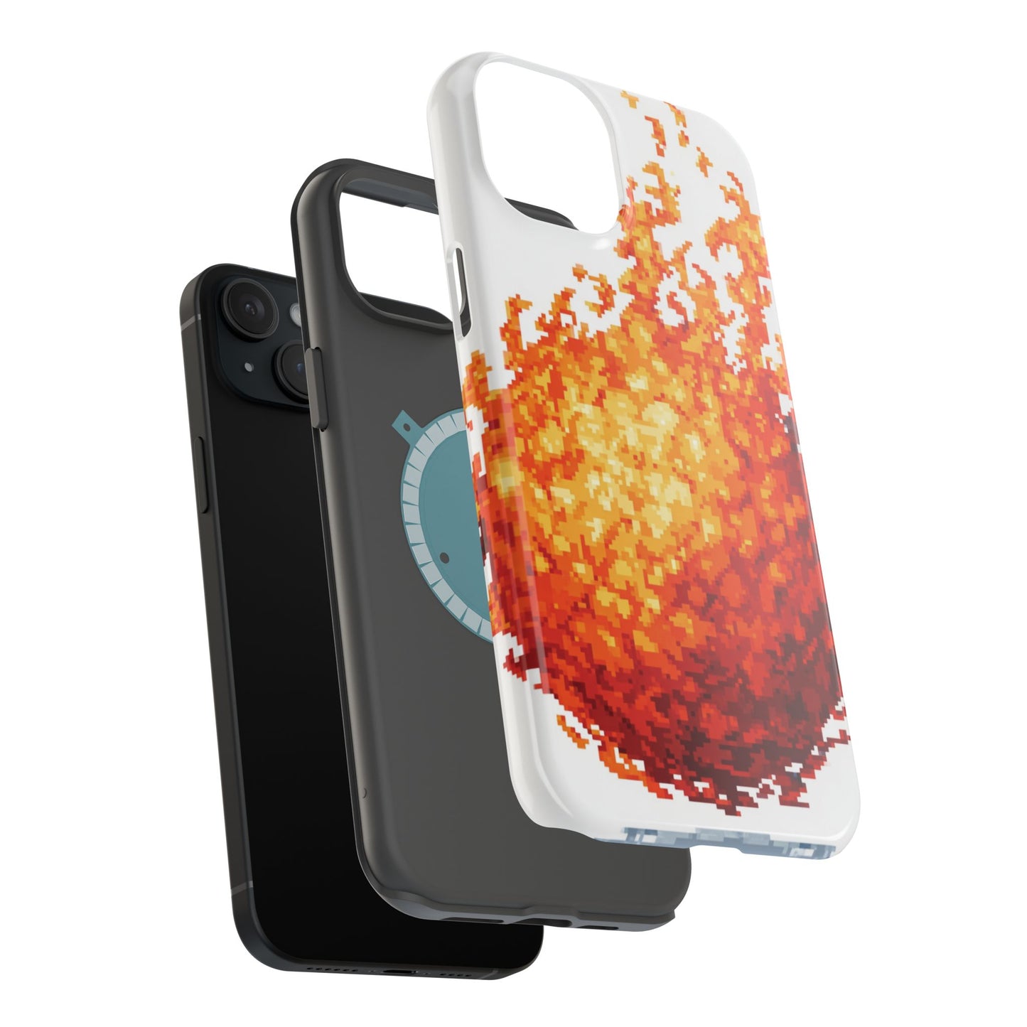 Impact-Resistant Phone Cases with Fiery Design, Protective Case, Unique Phone Cover, Gamer Gift, Trendy Accessibility