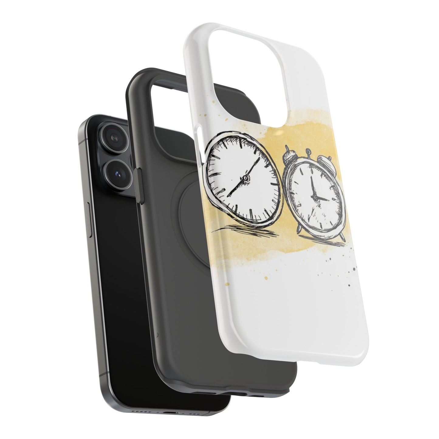 Vintage Clock Phone Case, Impact Resistant Cover for iPhone, Retro Style Gift, Timepiece Design, Unique Phone Accessory
