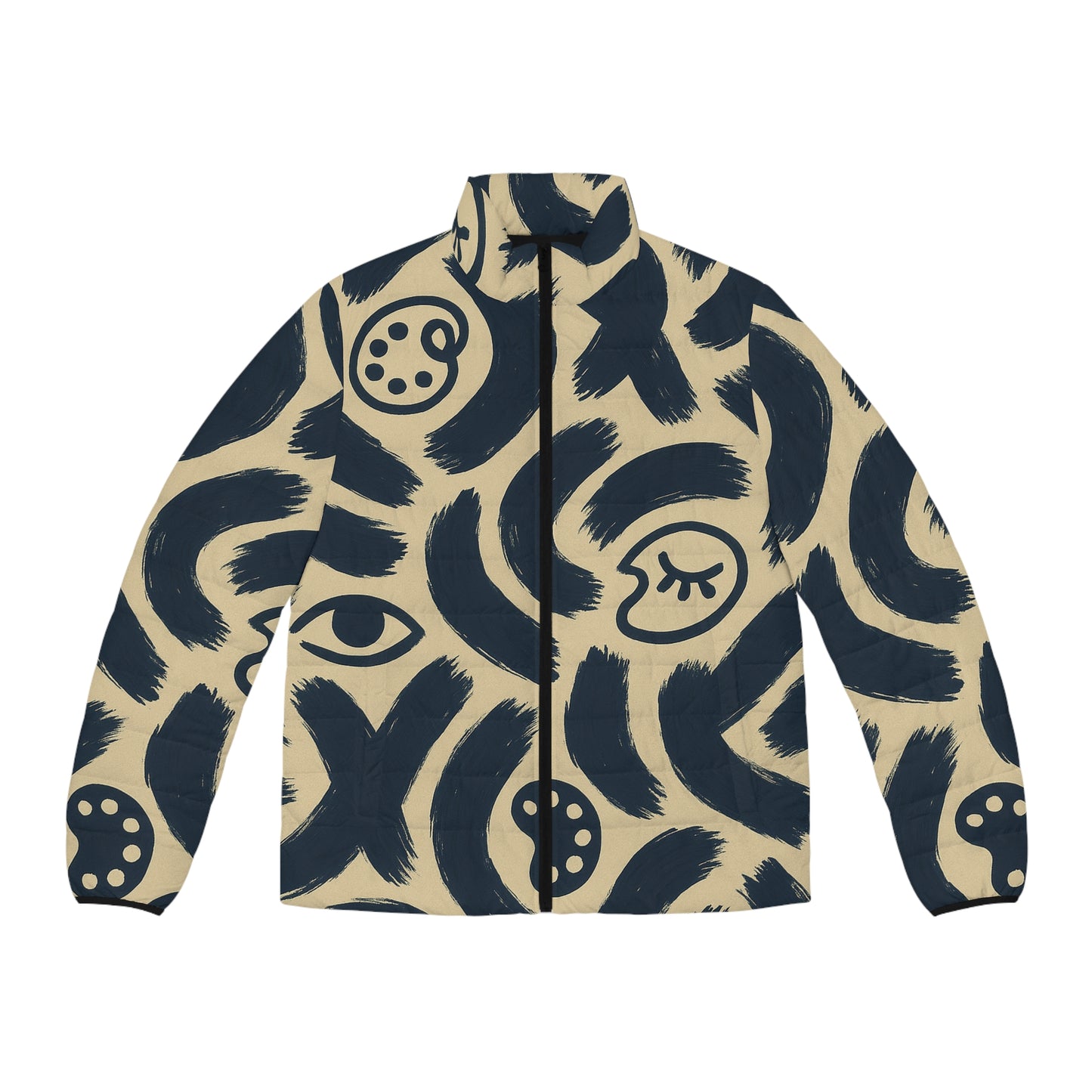 No Flaws Abstract Puffer Jacket