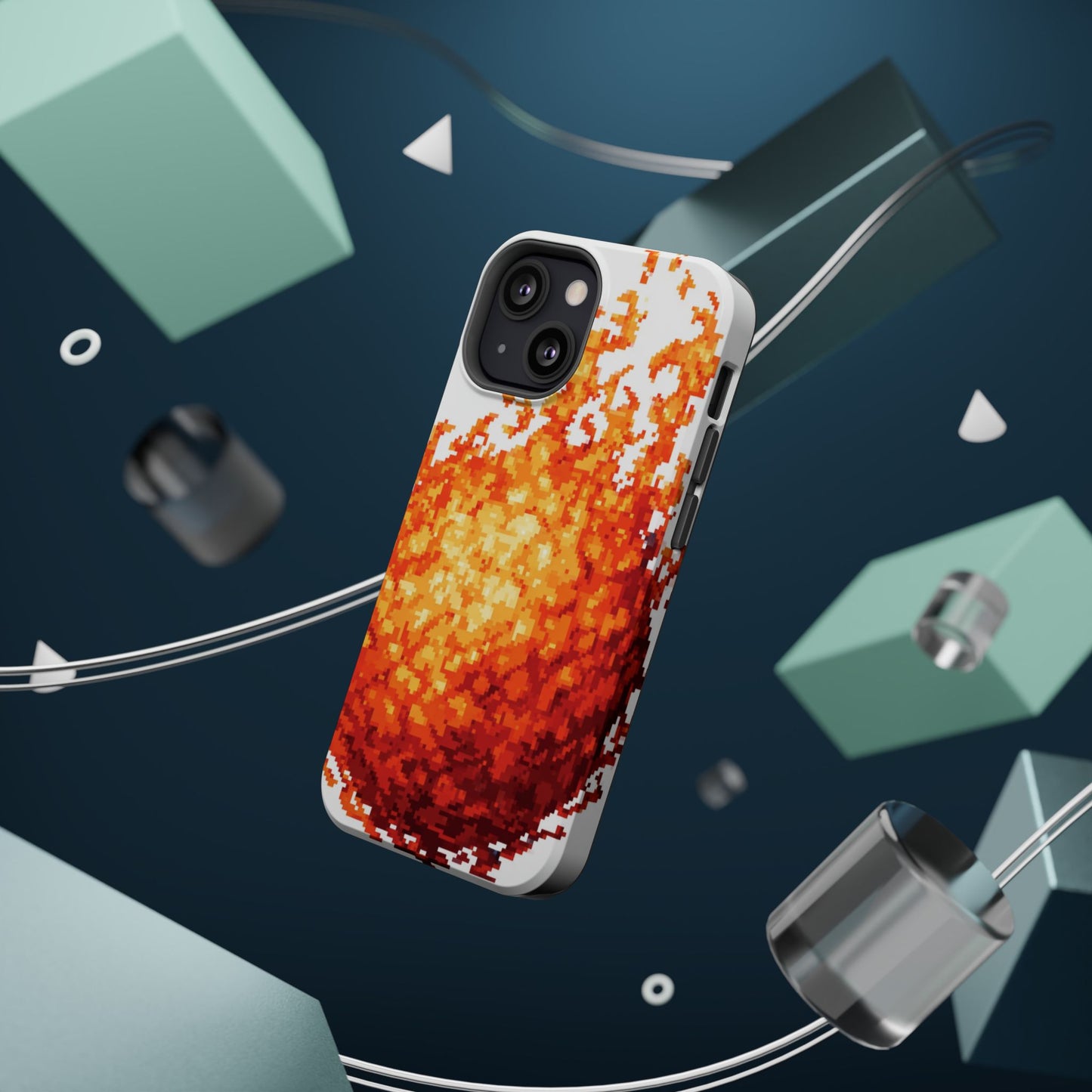 Impact-Resistant Phone Cases with Fiery Design, Protective Case, Unique Phone Cover, Gamer Gift, Trendy Accessibility