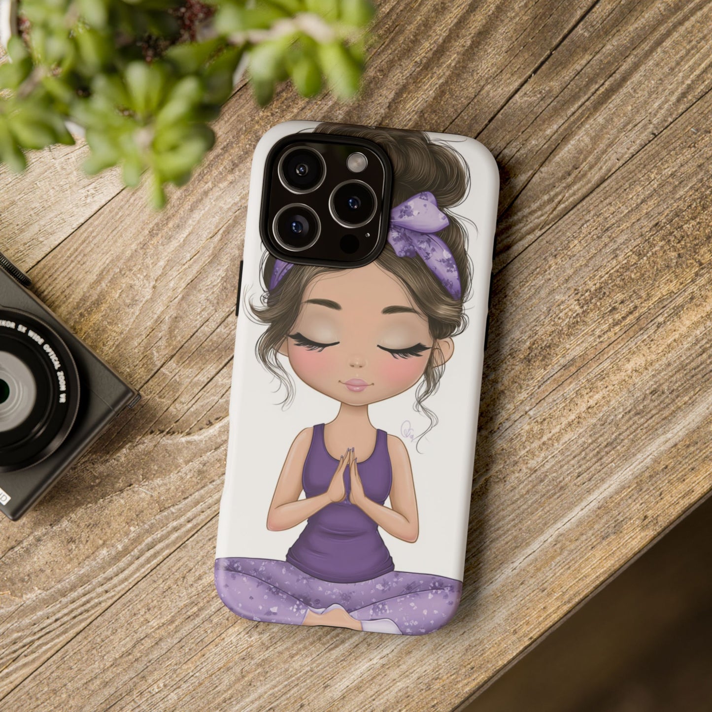 Yoga Phone Case for Mindfulness, Cute Girl Design, Gift for Yogis, Meditation Accessory, Stylish Phone Cover, Zen Vibe