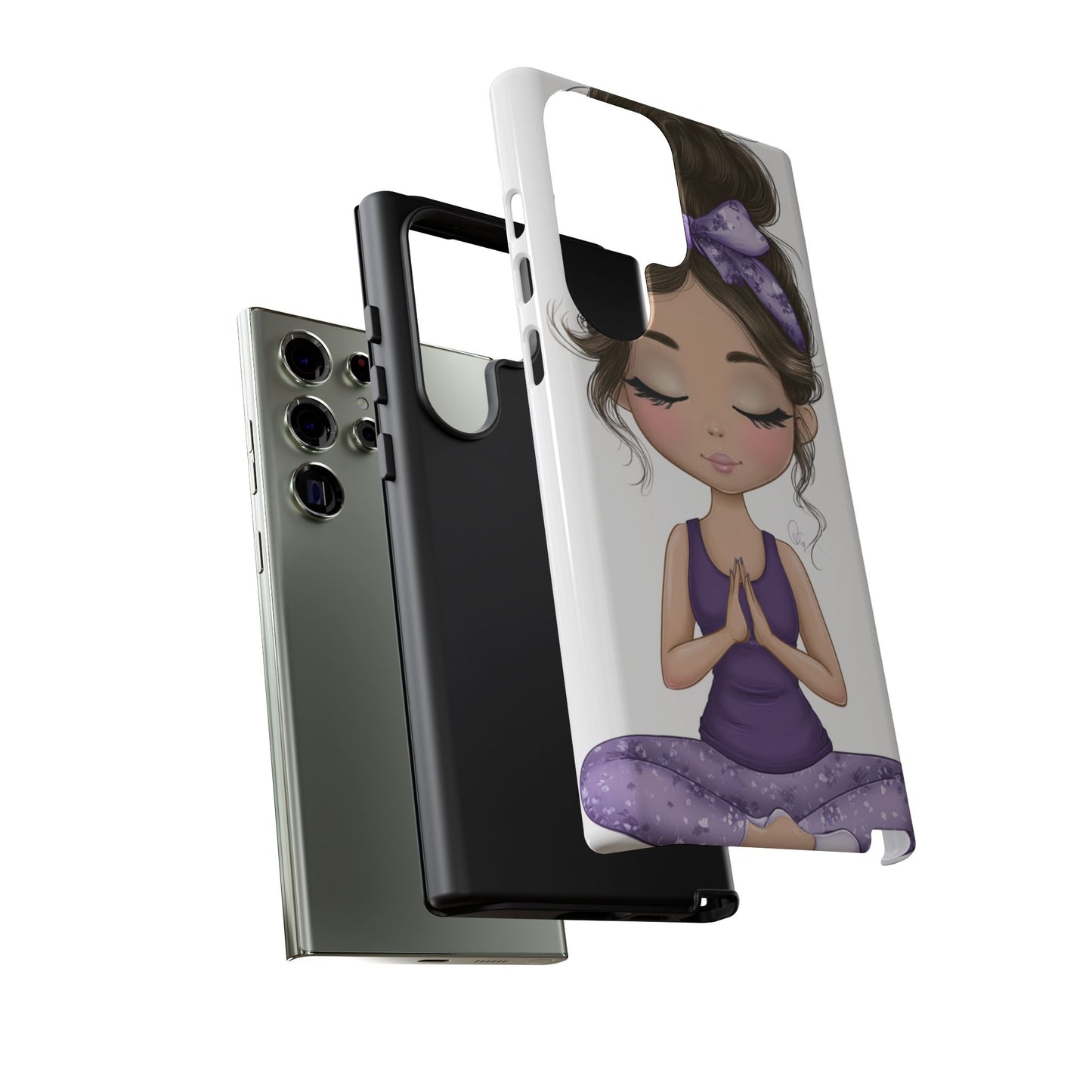 Yoga Phone Case for Mindfulness, Cute Girl Design, Gift for Yogis, Meditation Accessory, Stylish Phone Cover, Zen Vibe