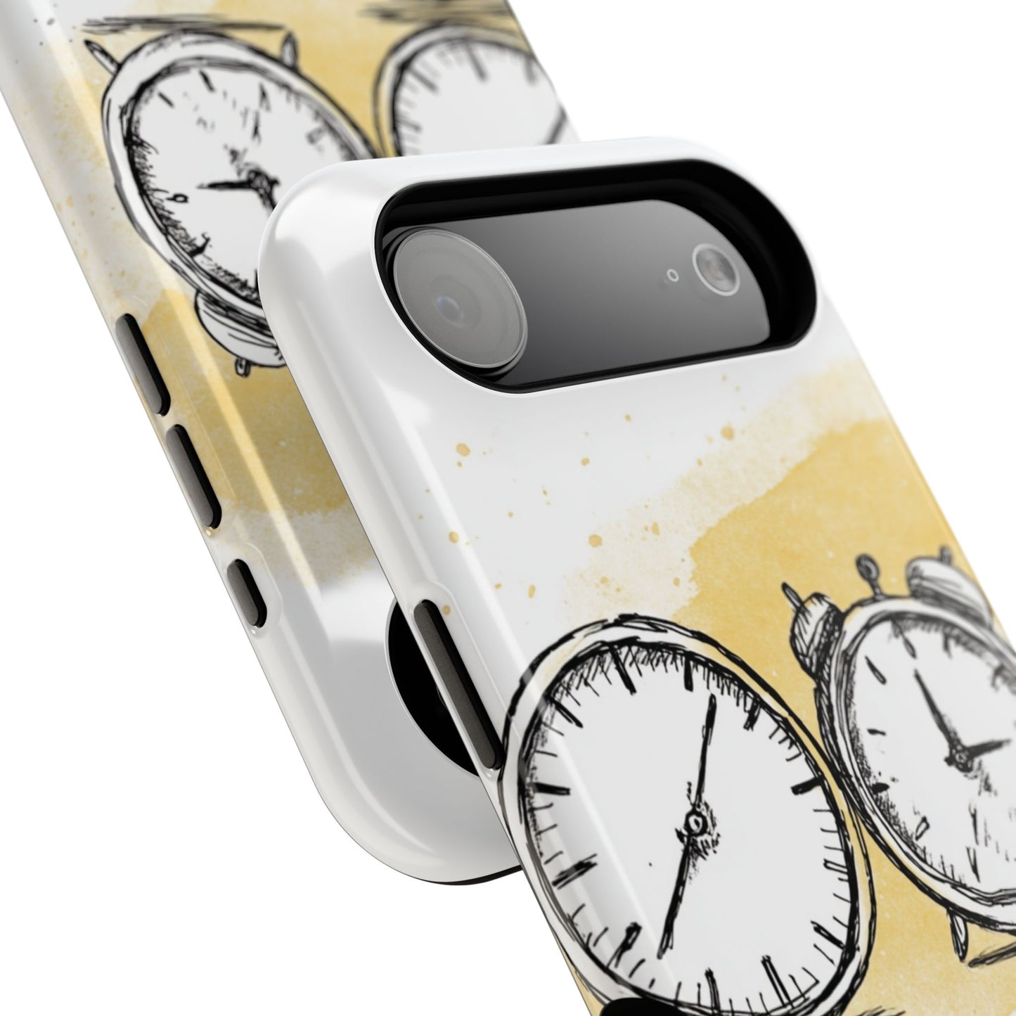 Vintage Clock Phone Case, Impact Resistant Cover for iPhone, Retro Style Gift, Timepiece Design, Unique Phone Accessory