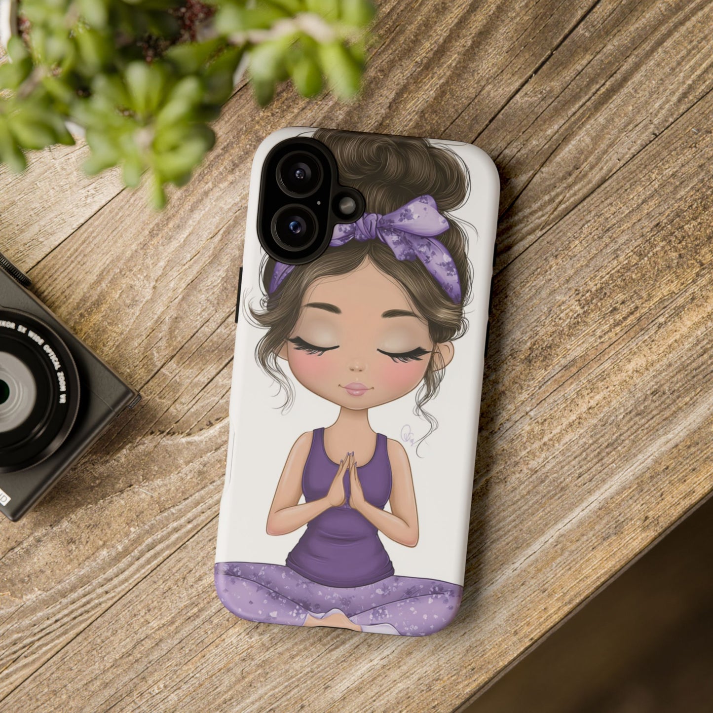 Yoga Phone Case for Mindfulness, Cute Girl Design, Gift for Yogis, Meditation Accessory, Stylish Phone Cover, Zen Vibe
