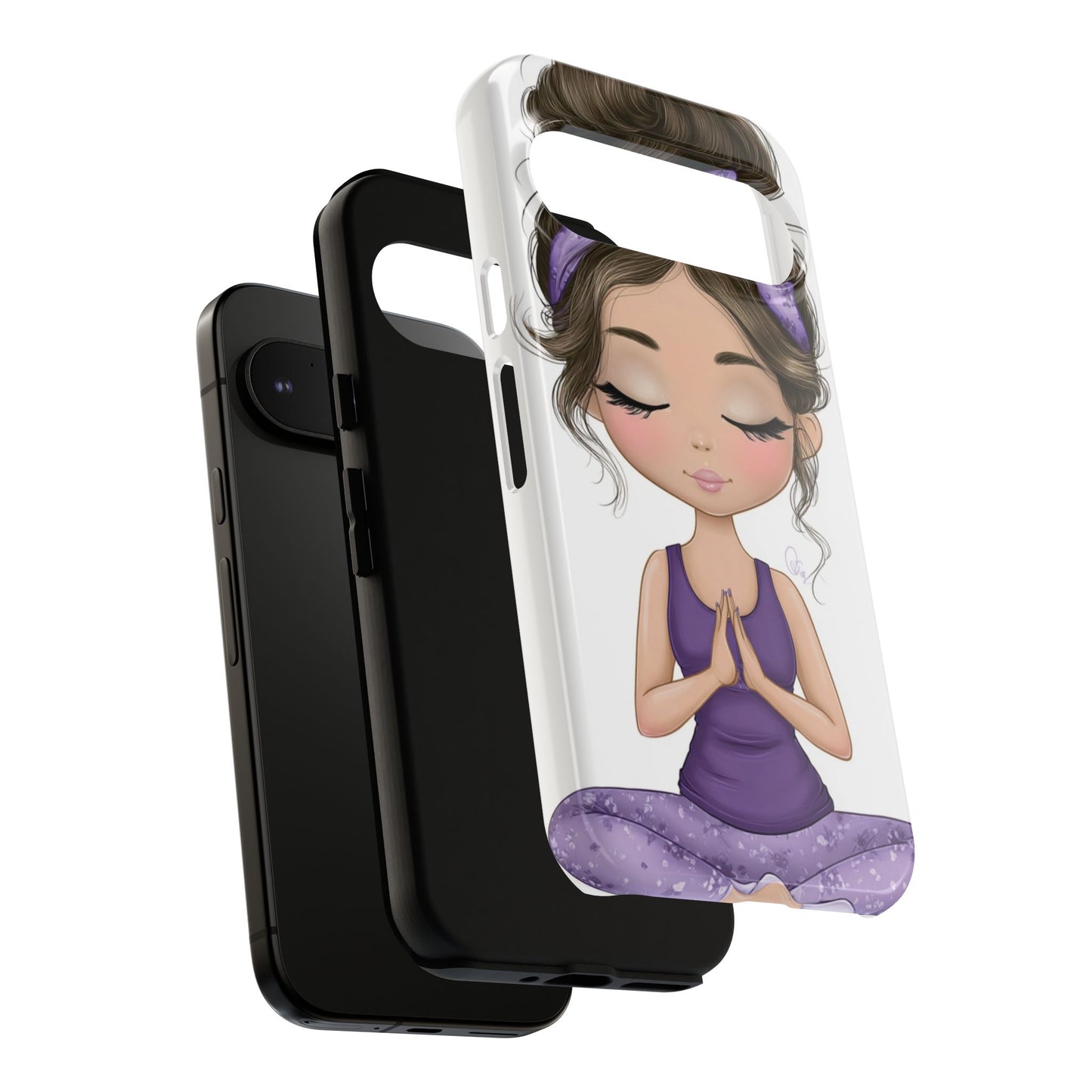 Yoga Phone Case for Mindfulness, Cute Girl Design, Gift for Yogis, Meditation Accessory, Stylish Phone Cover, Zen Vibe