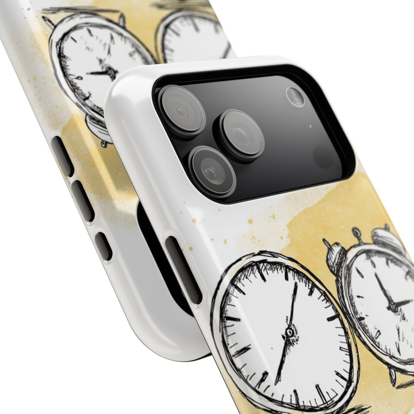 Vintage Clock Phone Case, Impact Resistant Cover for iPhone, Retro Style Gift, Timepiece Design, Unique Phone Accessory