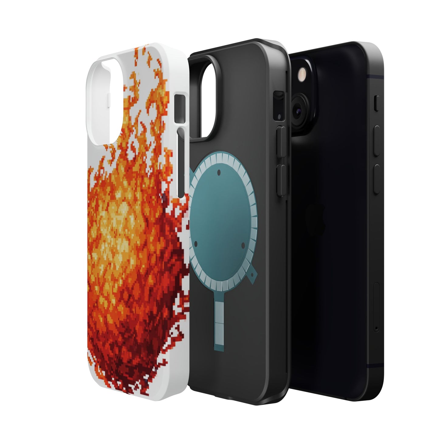 Impact-Resistant Phone Cases with Fiery Design, Protective Case, Unique Phone Cover, Gamer Gift, Trendy Accessibility