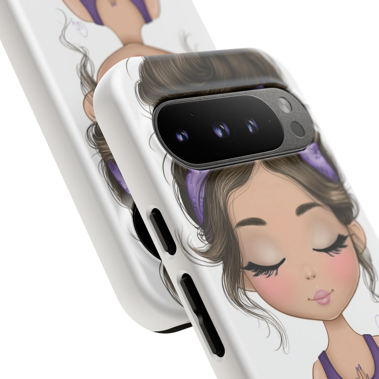 Yoga Phone Case for Mindfulness, Cute Girl Design, Gift for Yogis, Meditation Accessory, Stylish Phone Cover, Zen Vibe