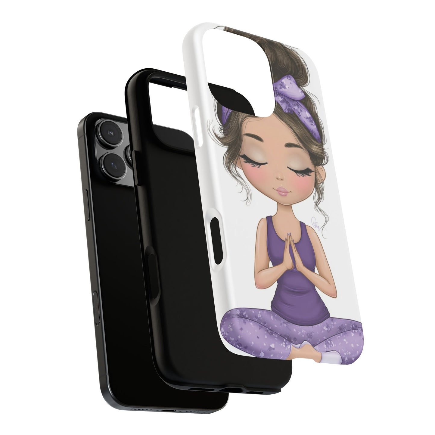 Yoga Phone Case for Mindfulness, Cute Girl Design, Gift for Yogis, Meditation Accessory, Stylish Phone Cover, Zen Vibe