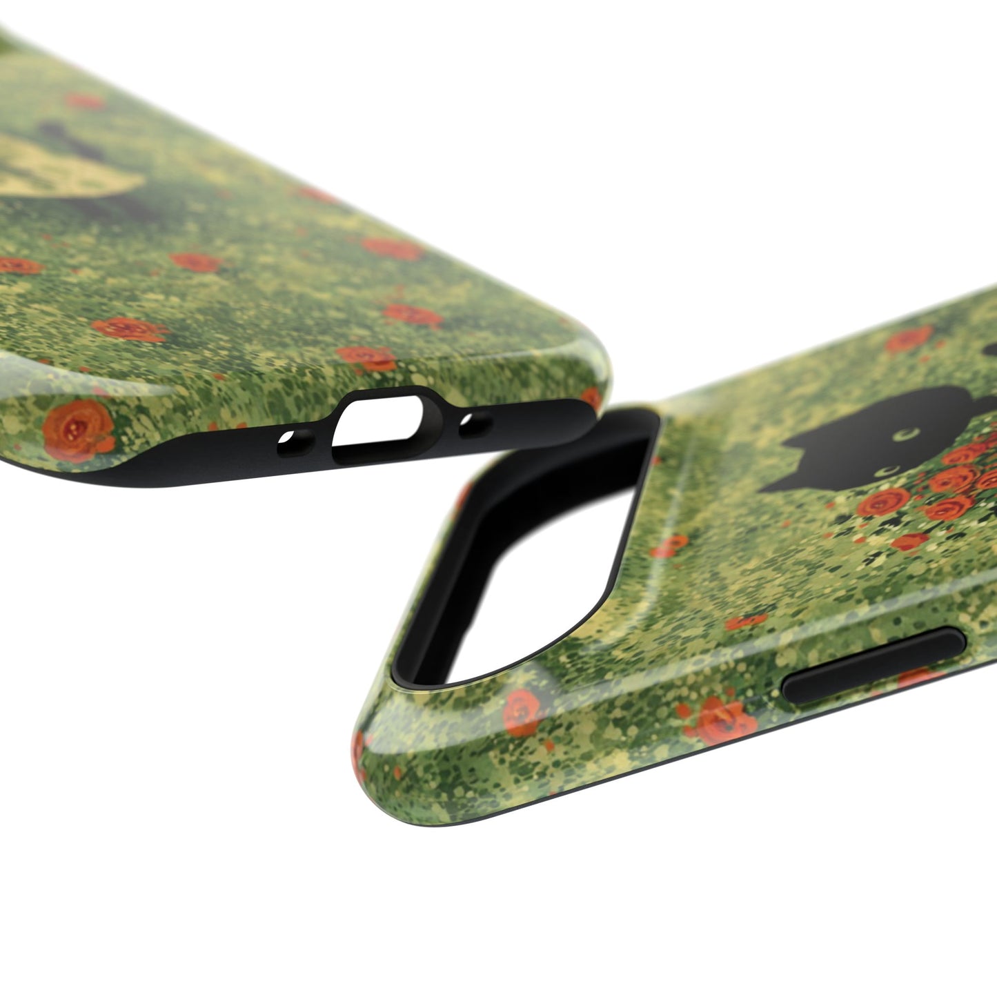 Cute Cat Floral Phone Case, Impact-Resistant Cases, Stylish Protection, Gift for Cat Lovers, Birthday Presents, Unique Accessories
