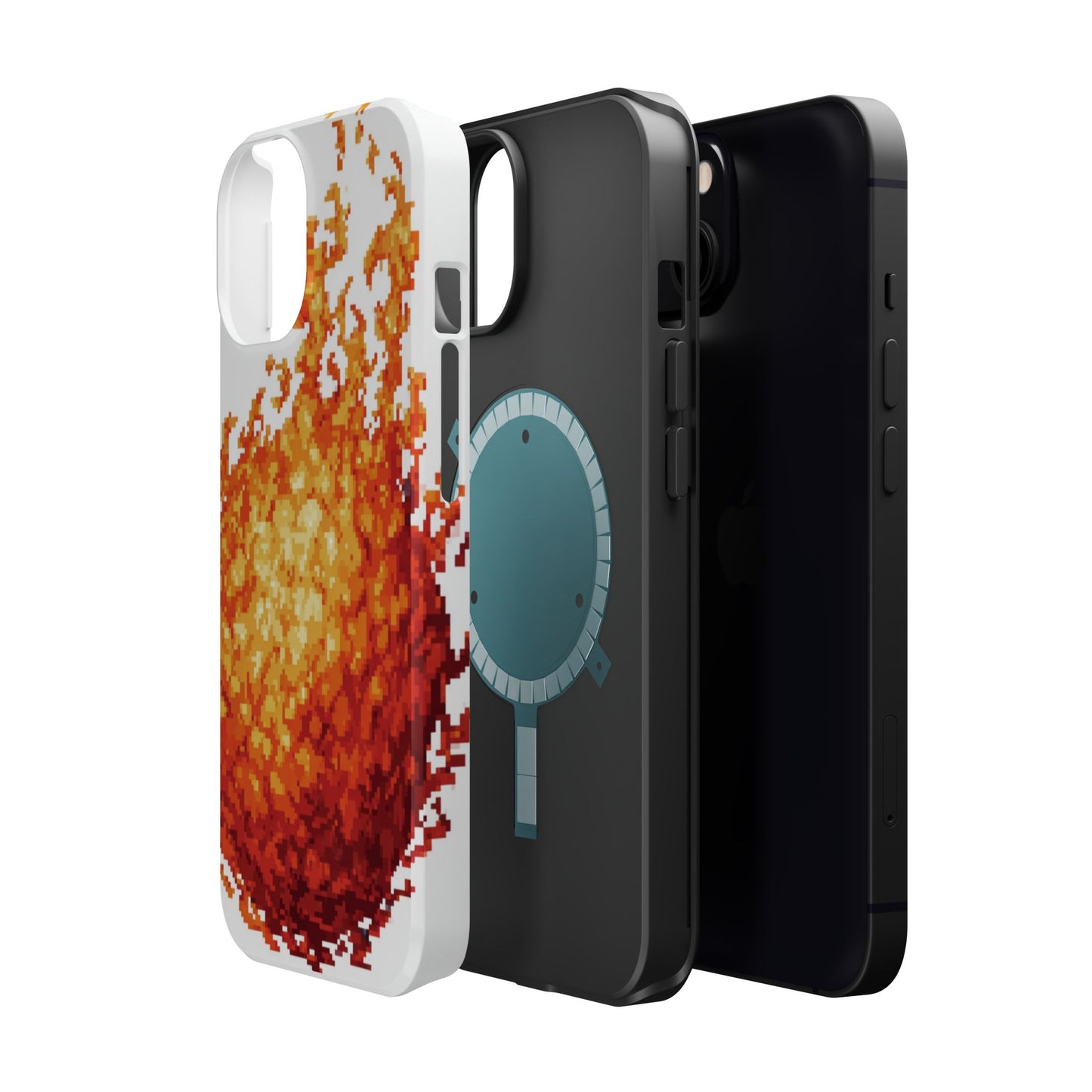 Impact-Resistant Phone Cases with Fiery Design, Protective Case, Unique Phone Cover, Gamer Gift, Trendy Accessibility