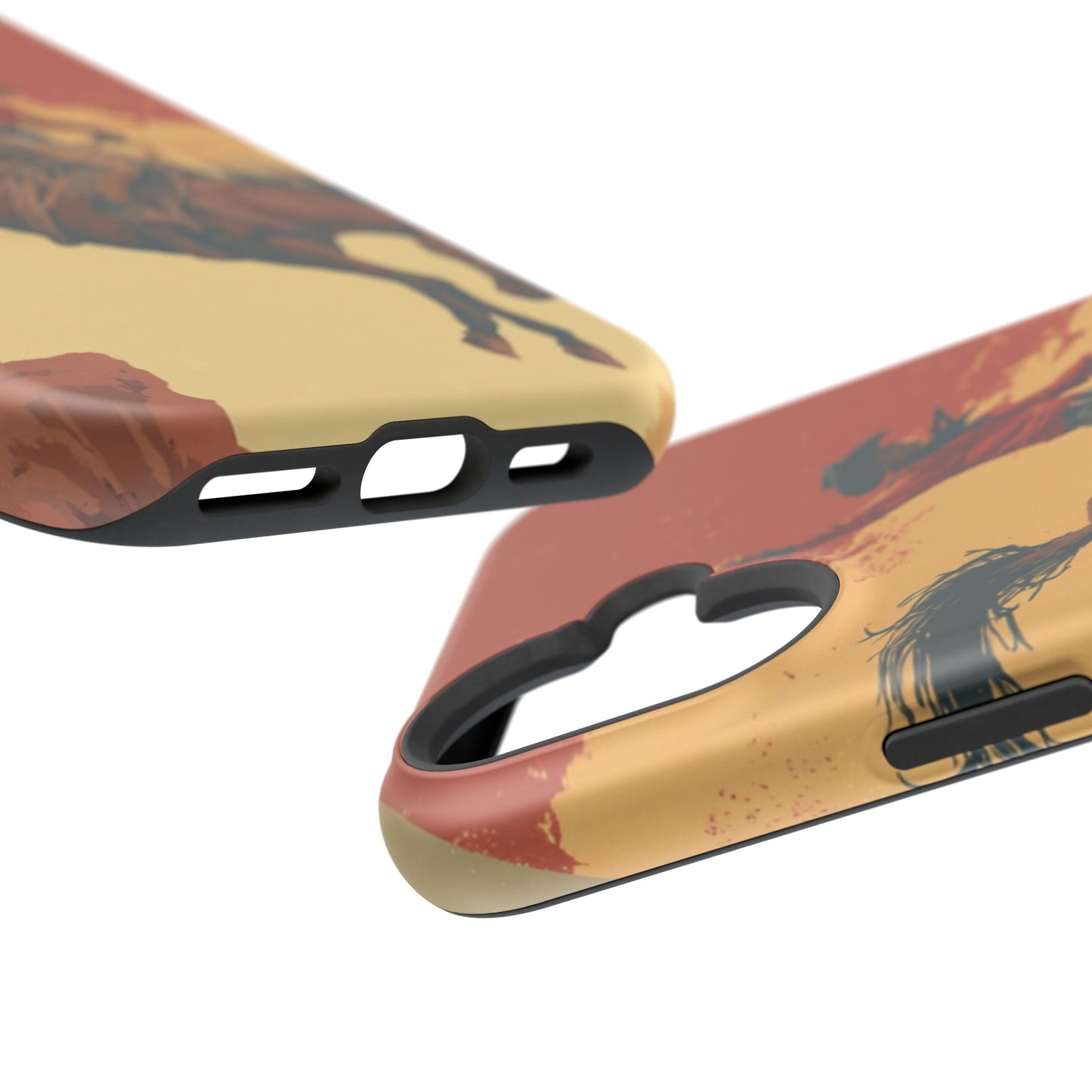 Magnetic Phone Case - Vintage Cowboy Design, Durable Cell Phone Cover, Western Style Accessory, Unique Gift for Rodeo Fans, Protective Case