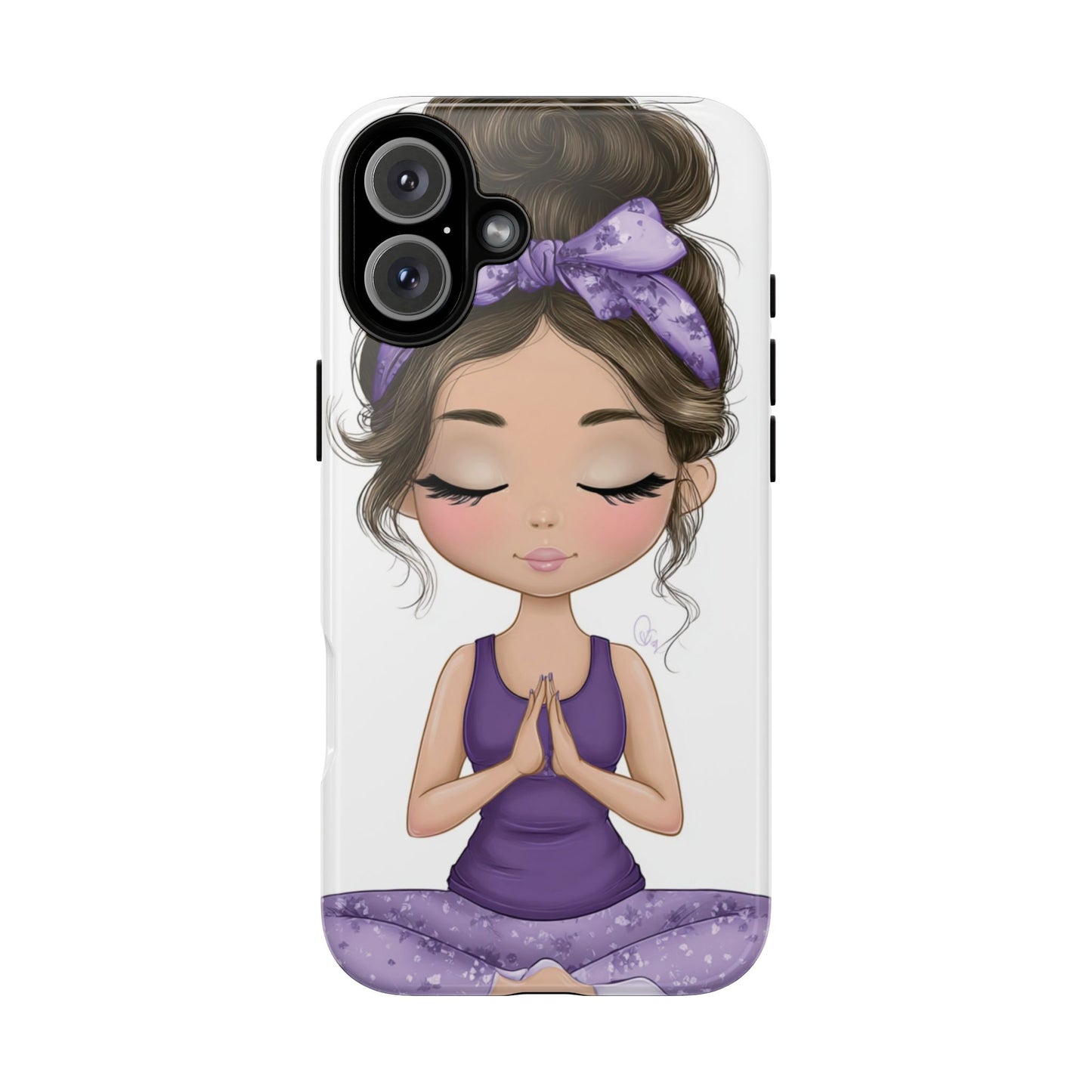 Yoga Phone Case for Mindfulness, Cute Girl Design, Gift for Yogis, Meditation Accessory, Stylish Phone Cover, Zen Vibe