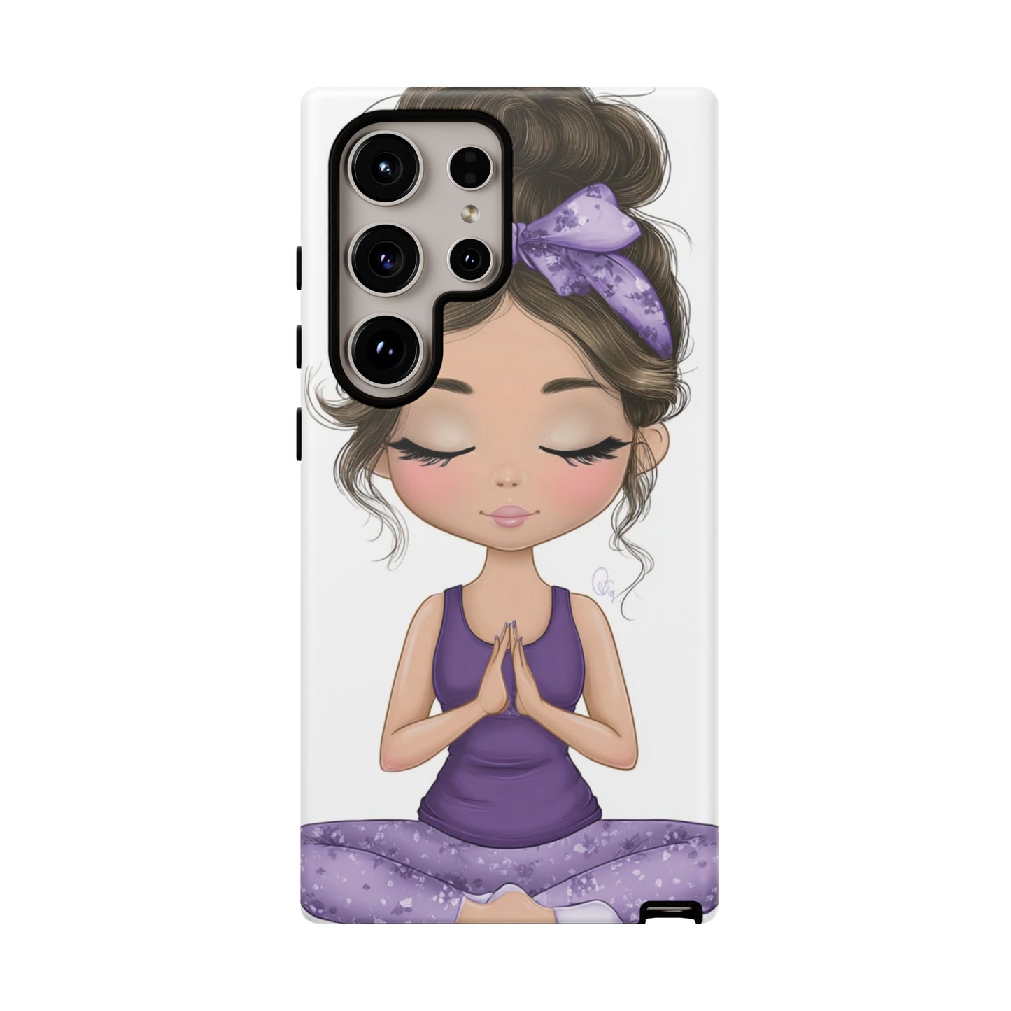 Yoga Phone Case for Mindfulness, Cute Girl Design, Gift for Yogis, Meditation Accessory, Stylish Phone Cover, Zen Vibe
