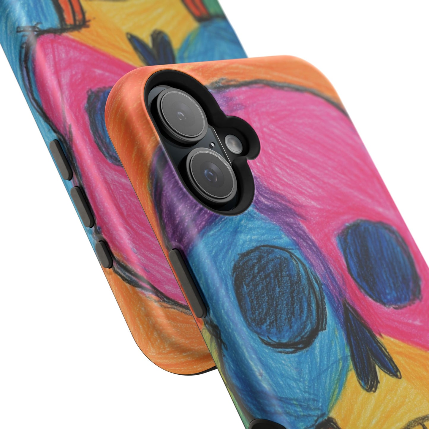 Colorful Skull Phone Case, Unique Art Case, Halloween Gift, Cute Skull Design, Impact-Resistant Cover