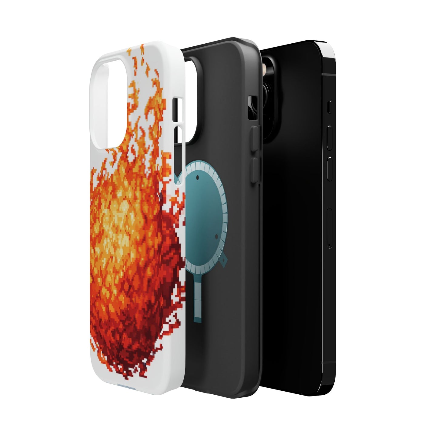 Impact-Resistant Phone Cases with Fiery Design, Protective Case, Unique Phone Cover, Gamer Gift, Trendy Accessibility