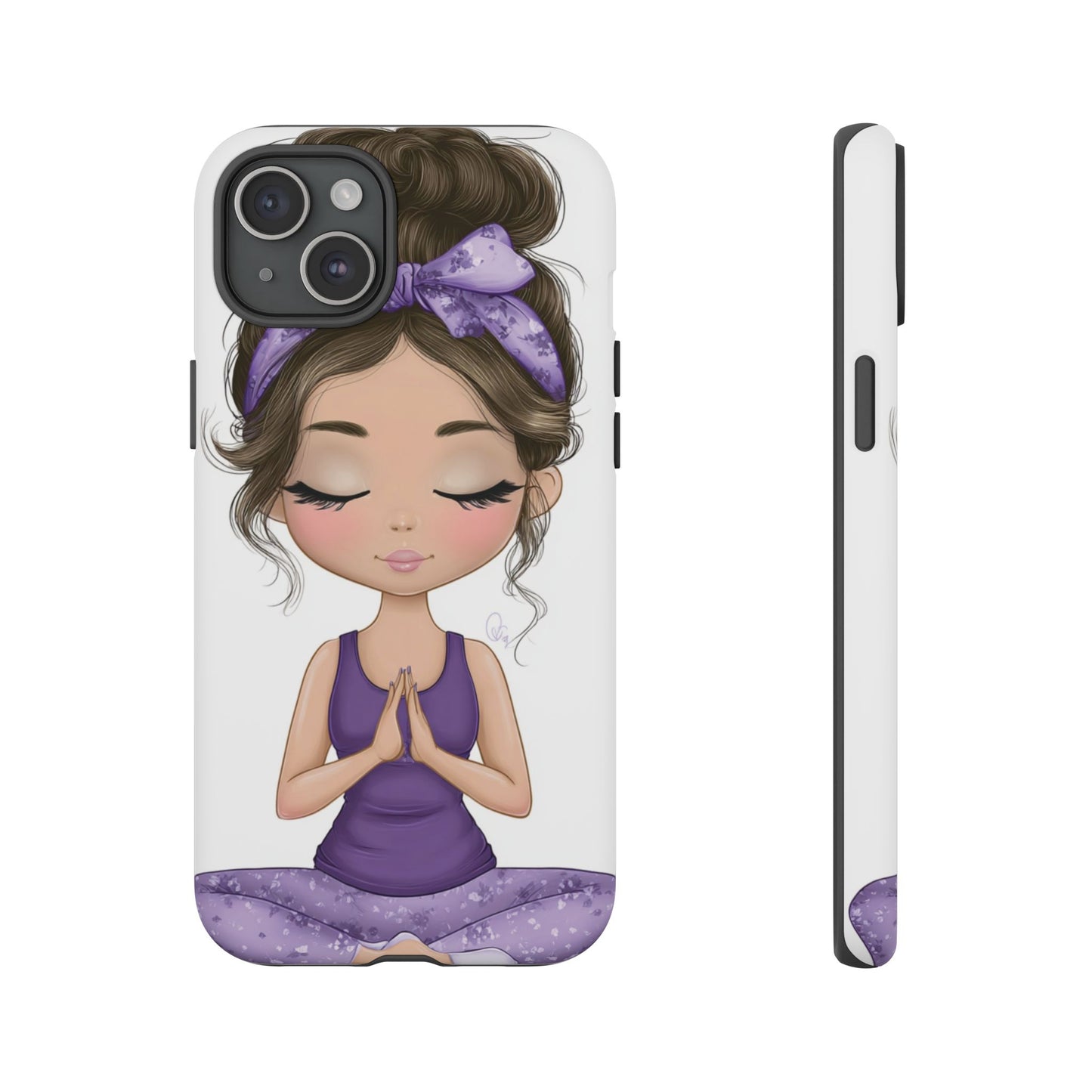 Yoga Phone Case for Mindfulness, Cute Girl Design, Gift for Yogis, Meditation Accessory, Stylish Phone Cover, Zen Vibe