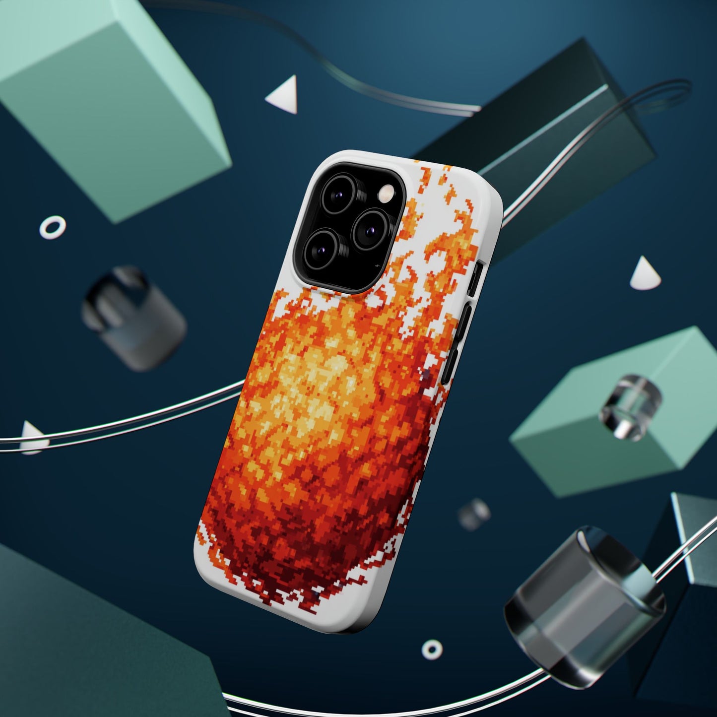 Impact-Resistant Phone Cases with Fiery Design, Protective Case, Unique Phone Cover, Gamer Gift, Trendy Accessibility