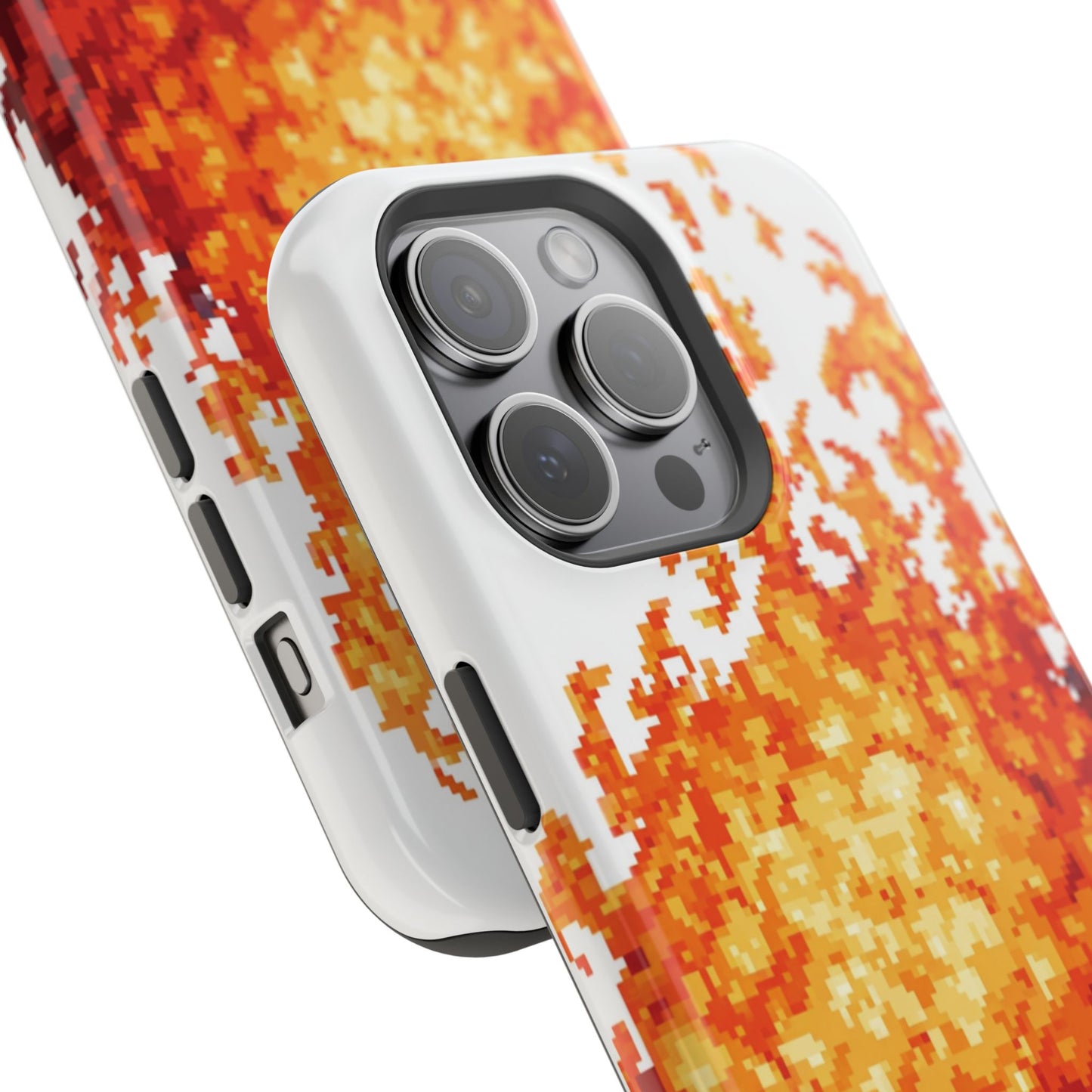 Impact-Resistant Phone Cases with Fiery Design, Protective Case, Unique Phone Cover, Gamer Gift, Trendy Accessibility