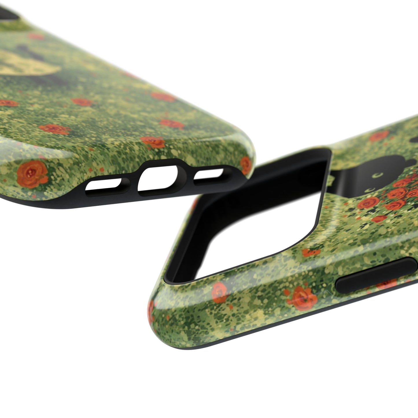 Cute Cat Floral Phone Case, Impact-Resistant Cases, Stylish Protection, Gift for Cat Lovers, Birthday Presents, Unique Accessories
