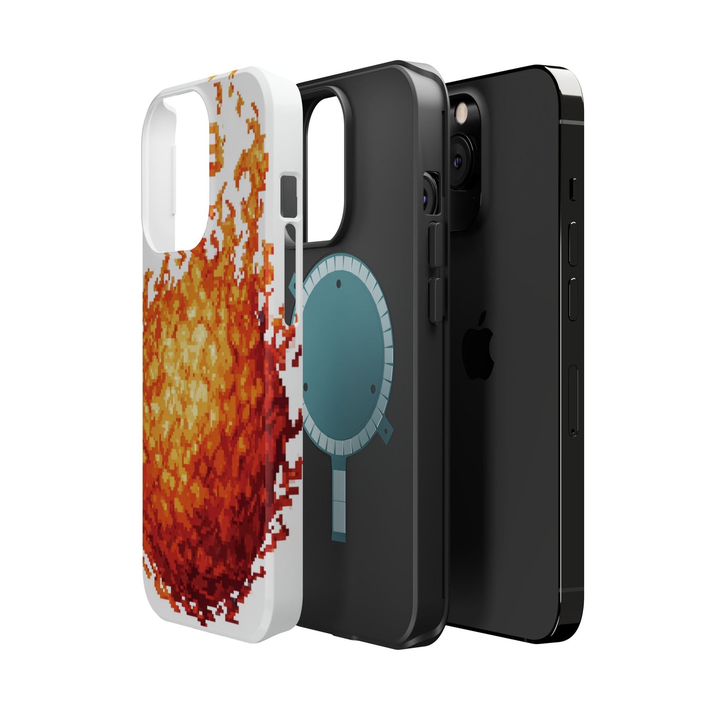 Impact-Resistant Phone Cases with Fiery Design, Protective Case, Unique Phone Cover, Gamer Gift, Trendy Accessibility