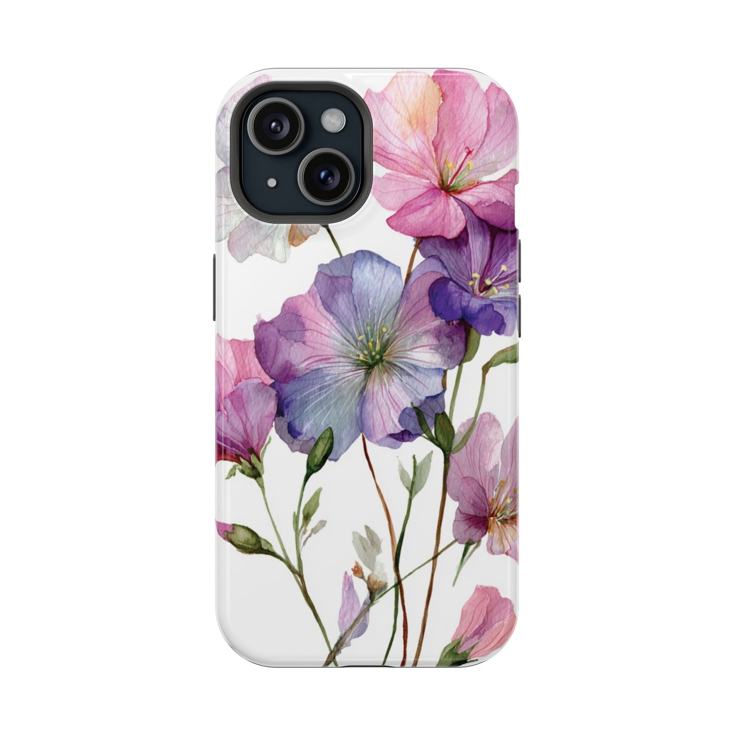 Floral Impact-Resistant Phone Case, Flower Phone Cover, Durable Floral Design Case, Gift for Her, Protective Phone Accessories