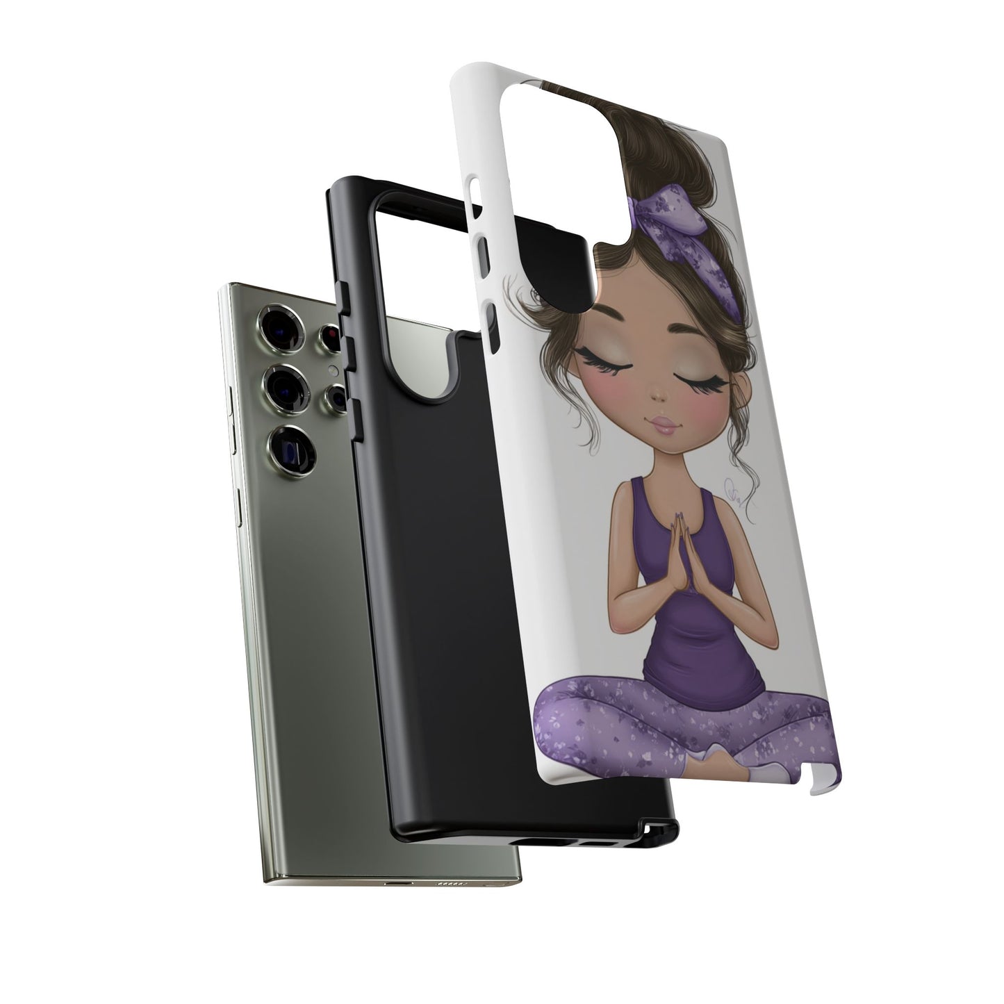 Yoga Phone Case for Mindfulness, Cute Girl Design, Gift for Yogis, Meditation Accessory, Stylish Phone Cover, Zen Vibe