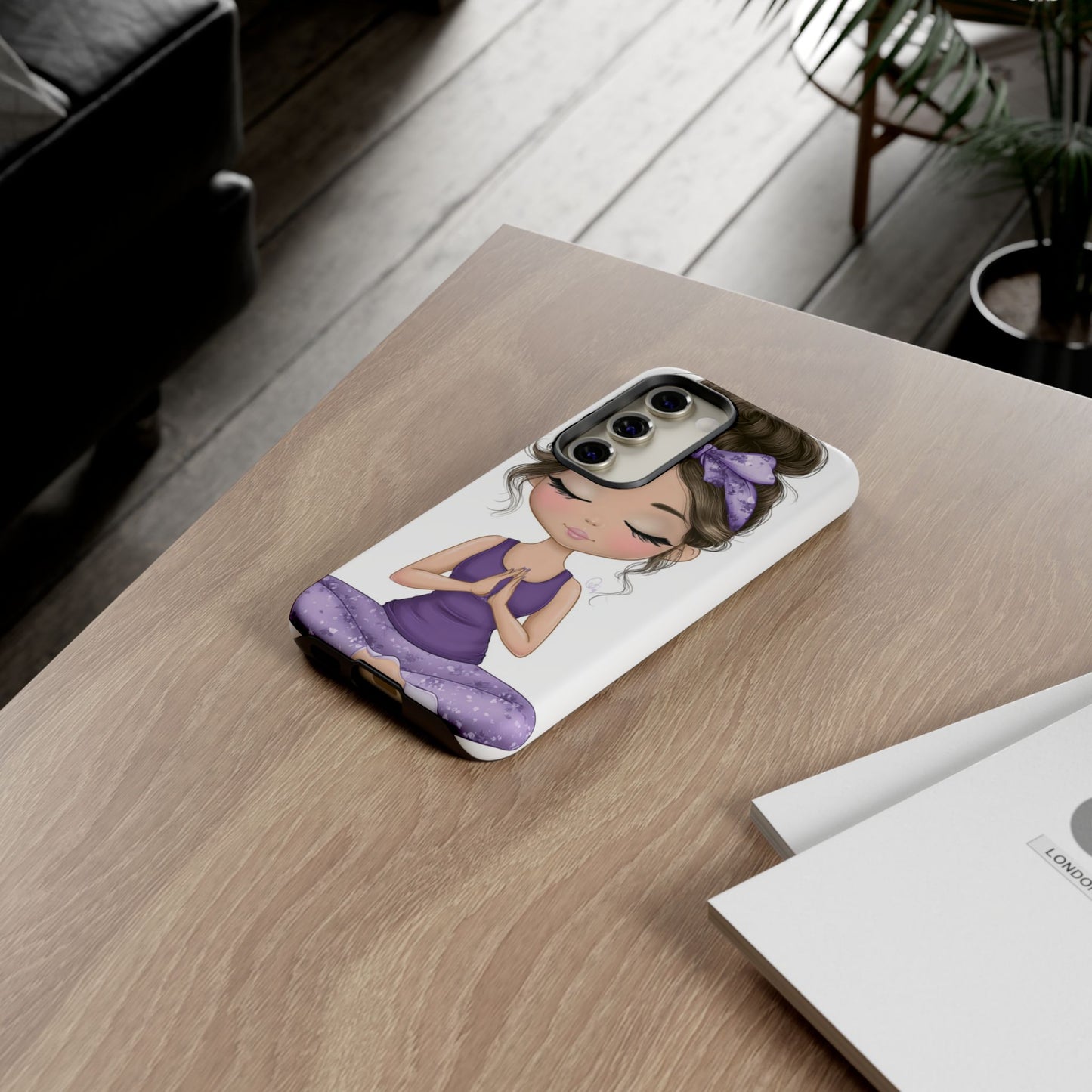 Yoga Phone Case for Mindfulness, Cute Girl Design, Gift for Yogis, Meditation Accessory, Stylish Phone Cover, Zen Vibe