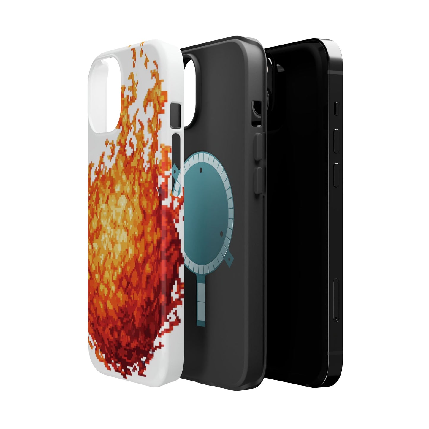 Impact-Resistant Phone Cases with Fiery Design, Protective Case, Unique Phone Cover, Gamer Gift, Trendy Accessibility