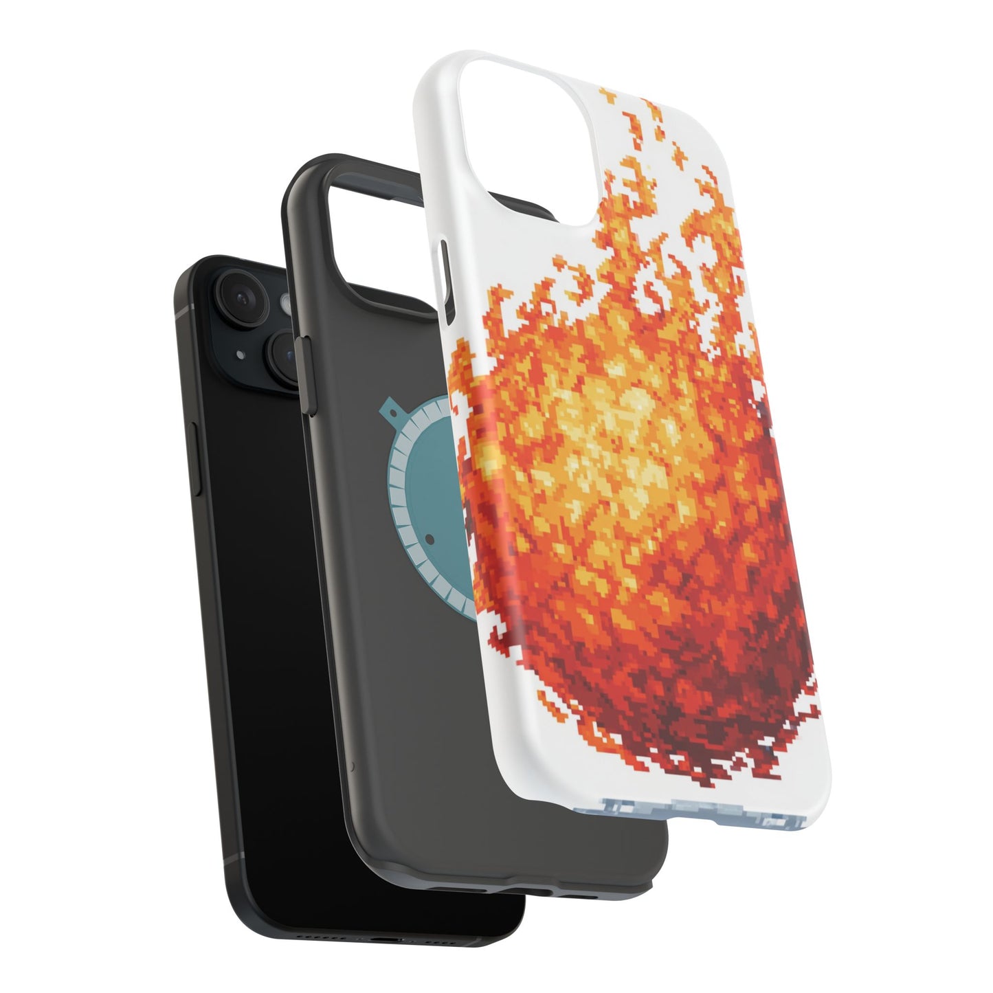 Impact-Resistant Phone Cases with Fiery Design, Protective Case, Unique Phone Cover, Gamer Gift, Trendy Accessibility