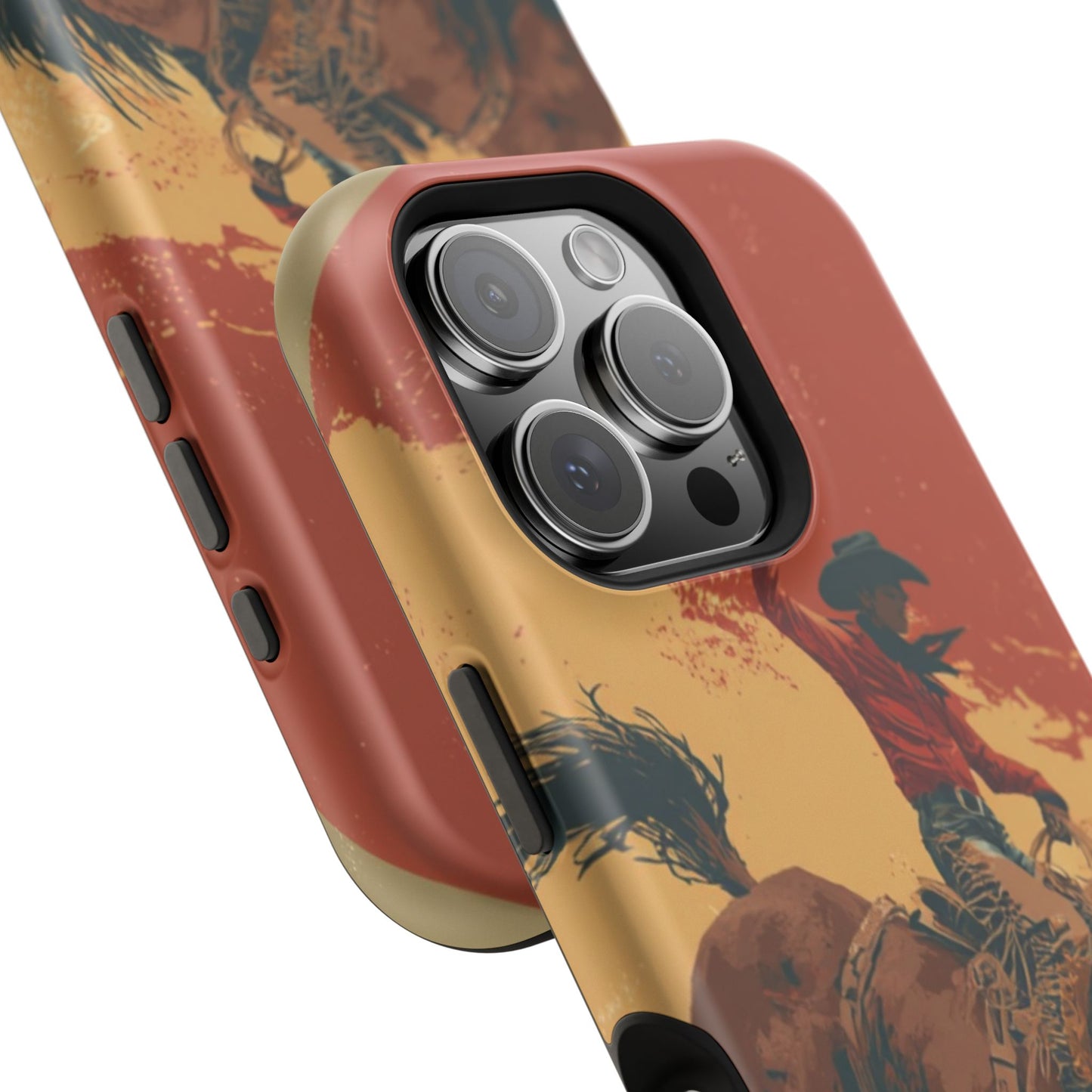 Magnetic Phone Case - Vintage Cowboy Design, Durable Cell Phone Cover, Western Style Accessory, Unique Gift for Rodeo Fans, Protective Case