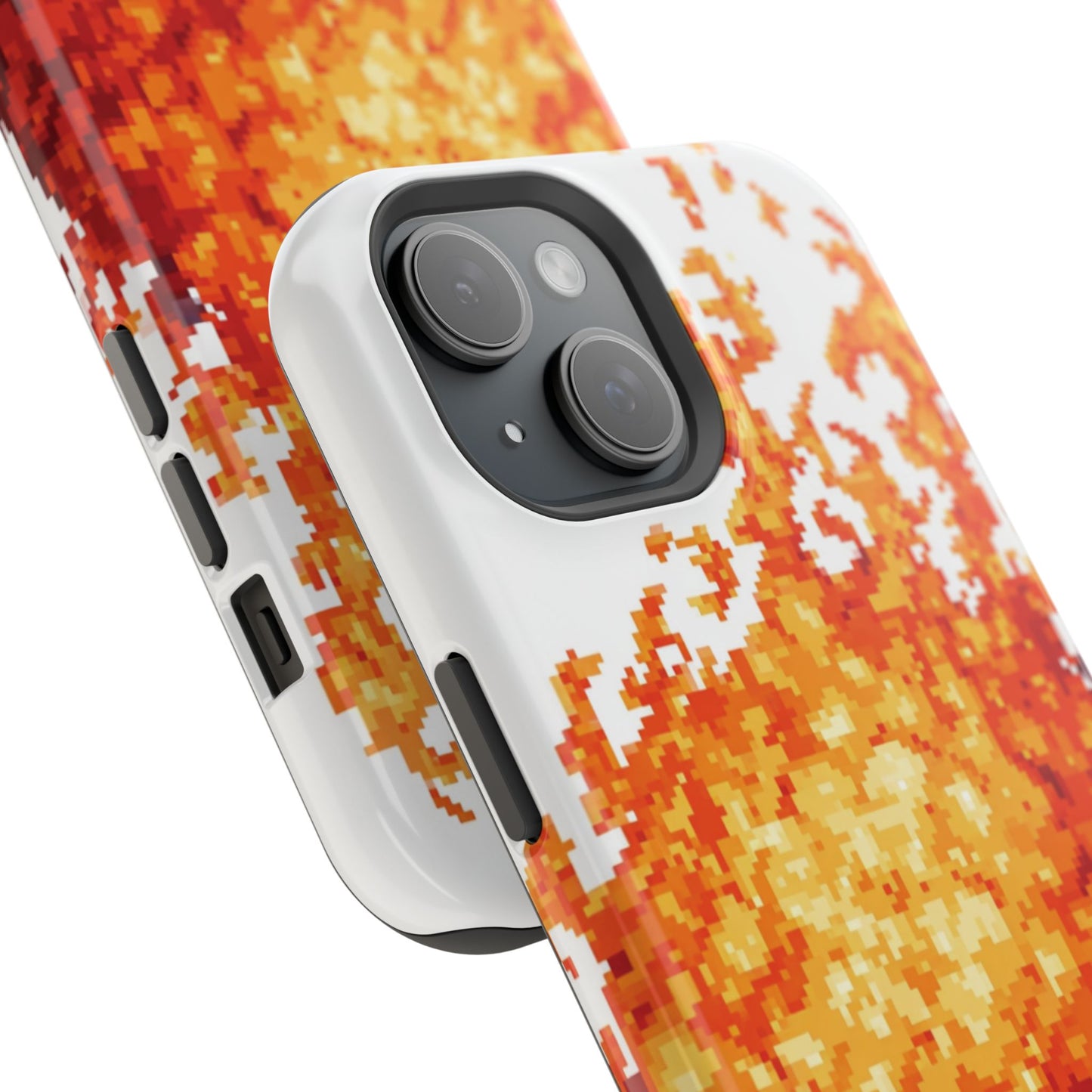 Impact-Resistant Phone Cases with Fiery Design, Protective Case, Unique Phone Cover, Gamer Gift, Trendy Accessibility
