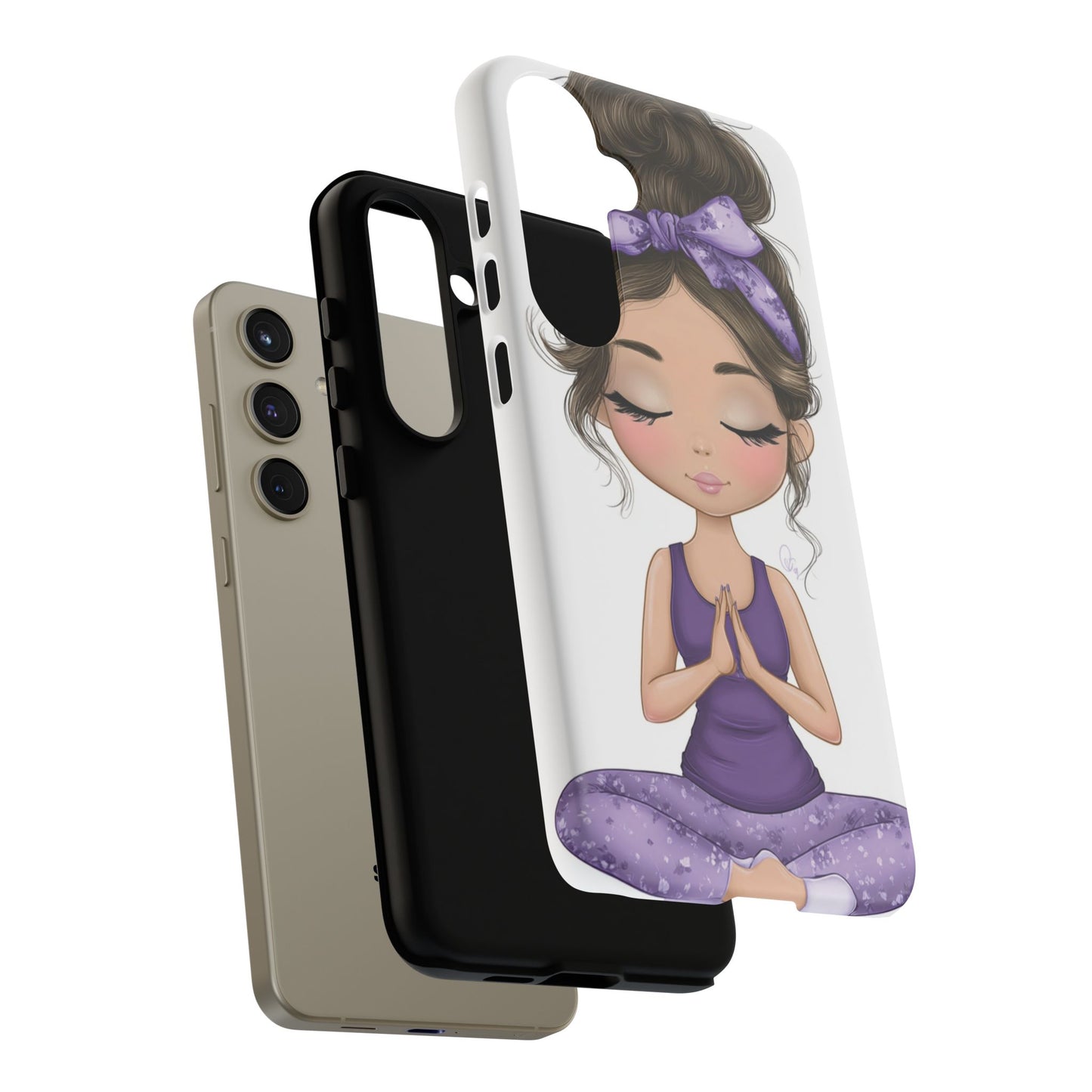 Yoga Phone Case for Mindfulness, Cute Girl Design, Gift for Yogis, Meditation Accessory, Stylish Phone Cover, Zen Vibe