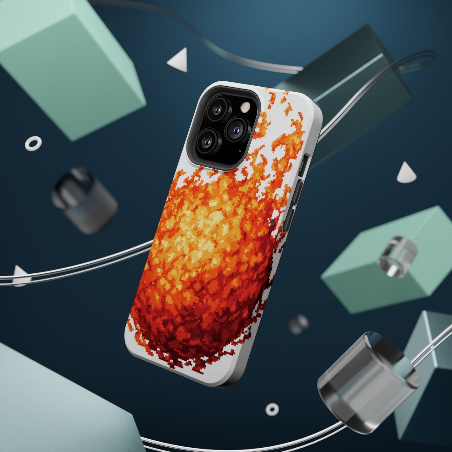 Impact-Resistant Phone Cases with Fiery Design, Protective Case, Unique Phone Cover, Gamer Gift, Trendy Accessibility