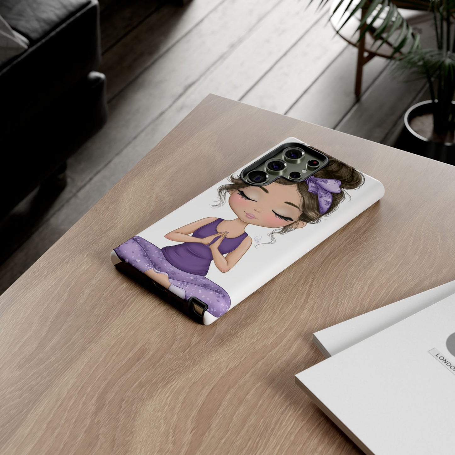 Yoga Phone Case for Mindfulness, Cute Girl Design, Gift for Yogis, Meditation Accessory, Stylish Phone Cover, Zen Vibe