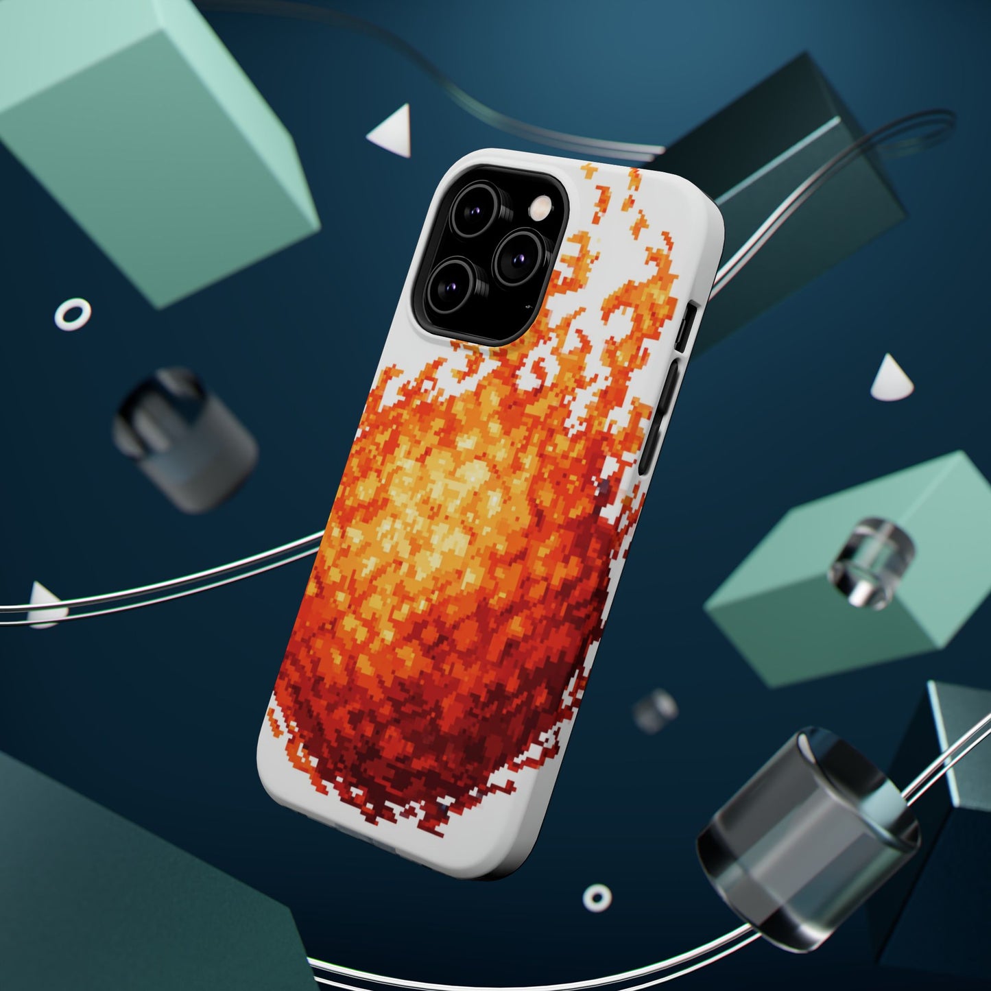 Impact-Resistant Phone Cases with Fiery Design, Protective Case, Unique Phone Cover, Gamer Gift, Trendy Accessibility