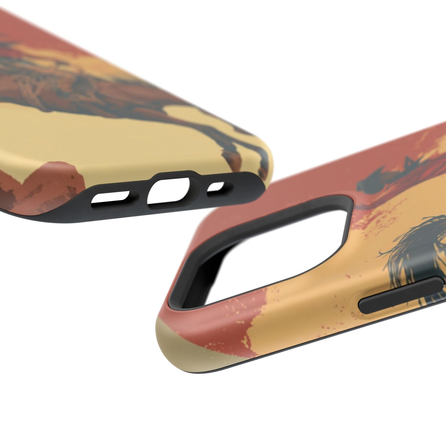 Magnetic Phone Case - Vintage Cowboy Design, Durable Cell Phone Cover, Western Style Accessory, Unique Gift for Rodeo Fans, Protective Case