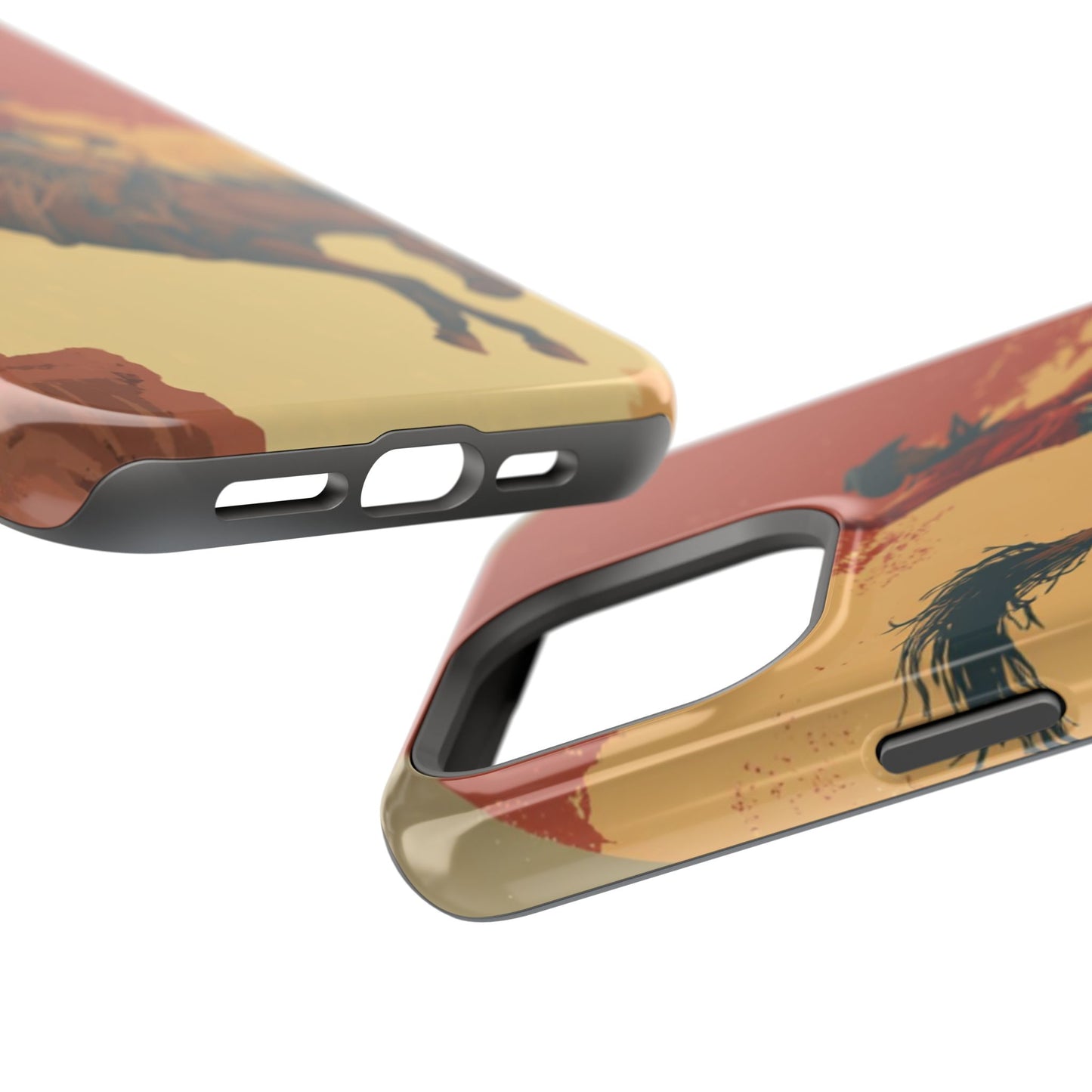 Magnetic Phone Case - Vintage Cowboy Design, Durable Cell Phone Cover, Western Style Accessory, Unique Gift for Rodeo Fans, Protective Case