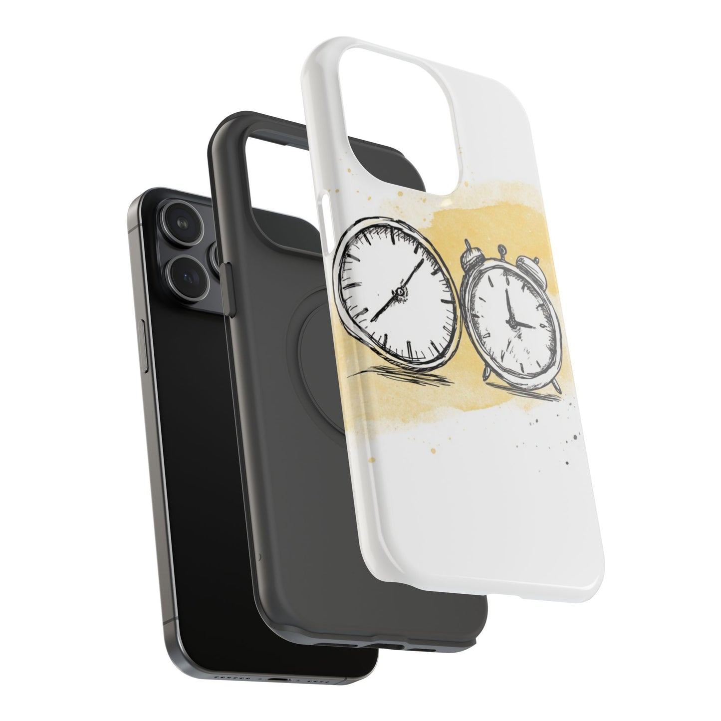 Vintage Clock Phone Case, Impact Resistant Cover for iPhone, Retro Style Gift, Timepiece Design, Unique Phone Accessory